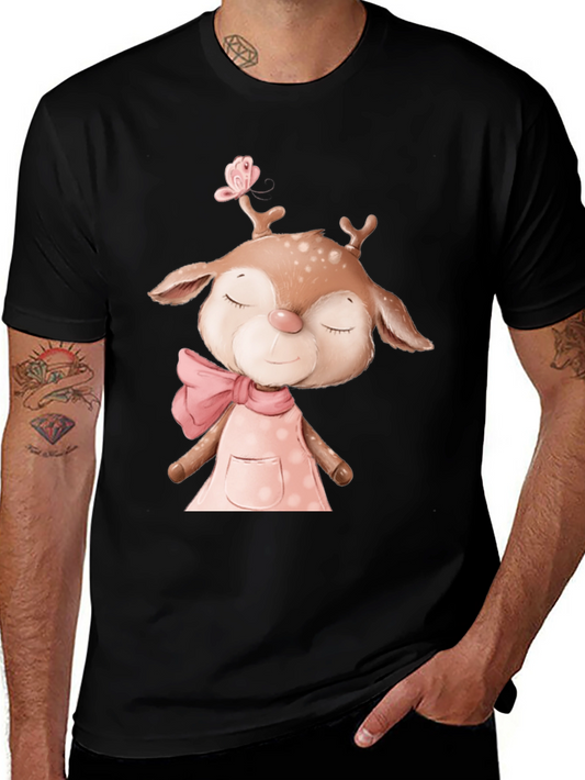 Cute Deer Graphic Tee - Soft Cotton Comfort