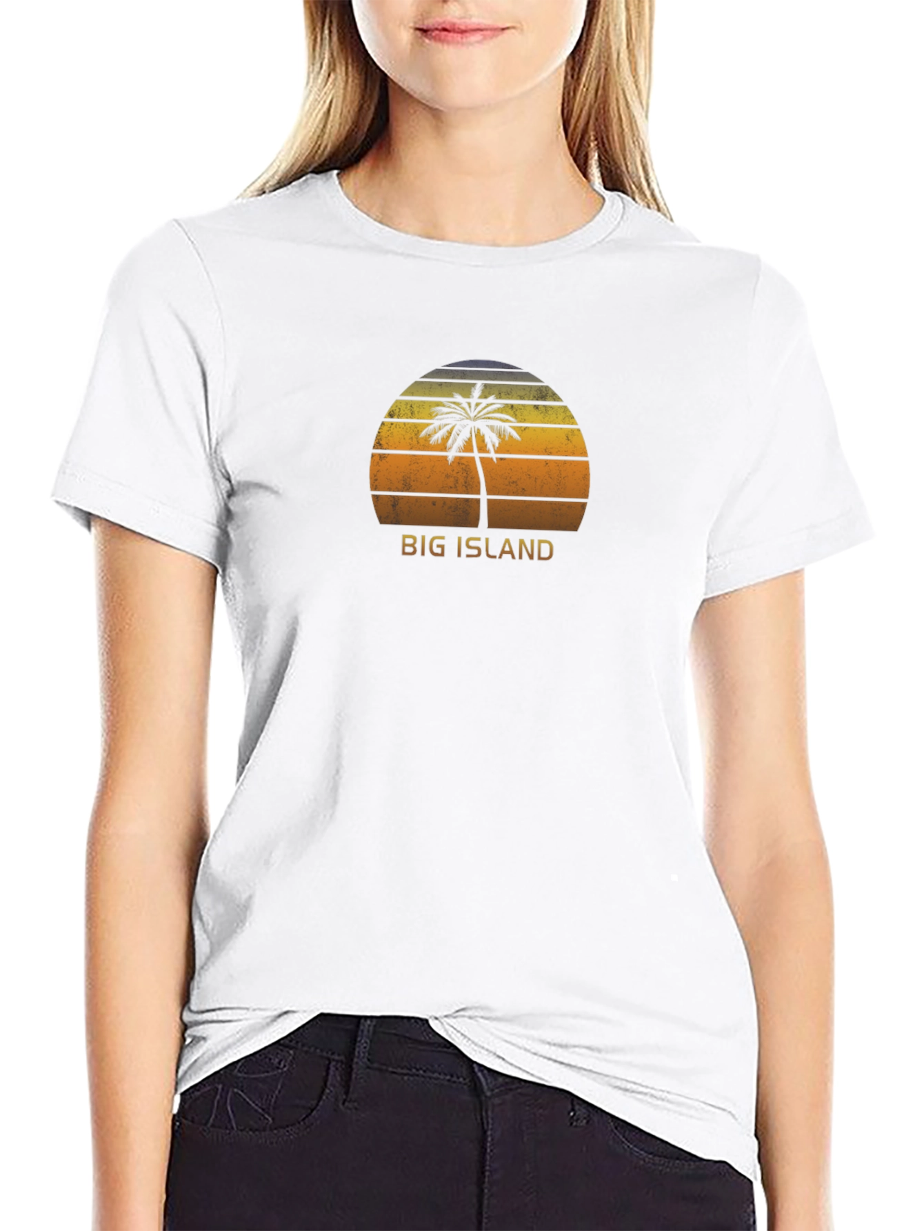 Big Island Palm Tree Retro Graphic T-Shirt