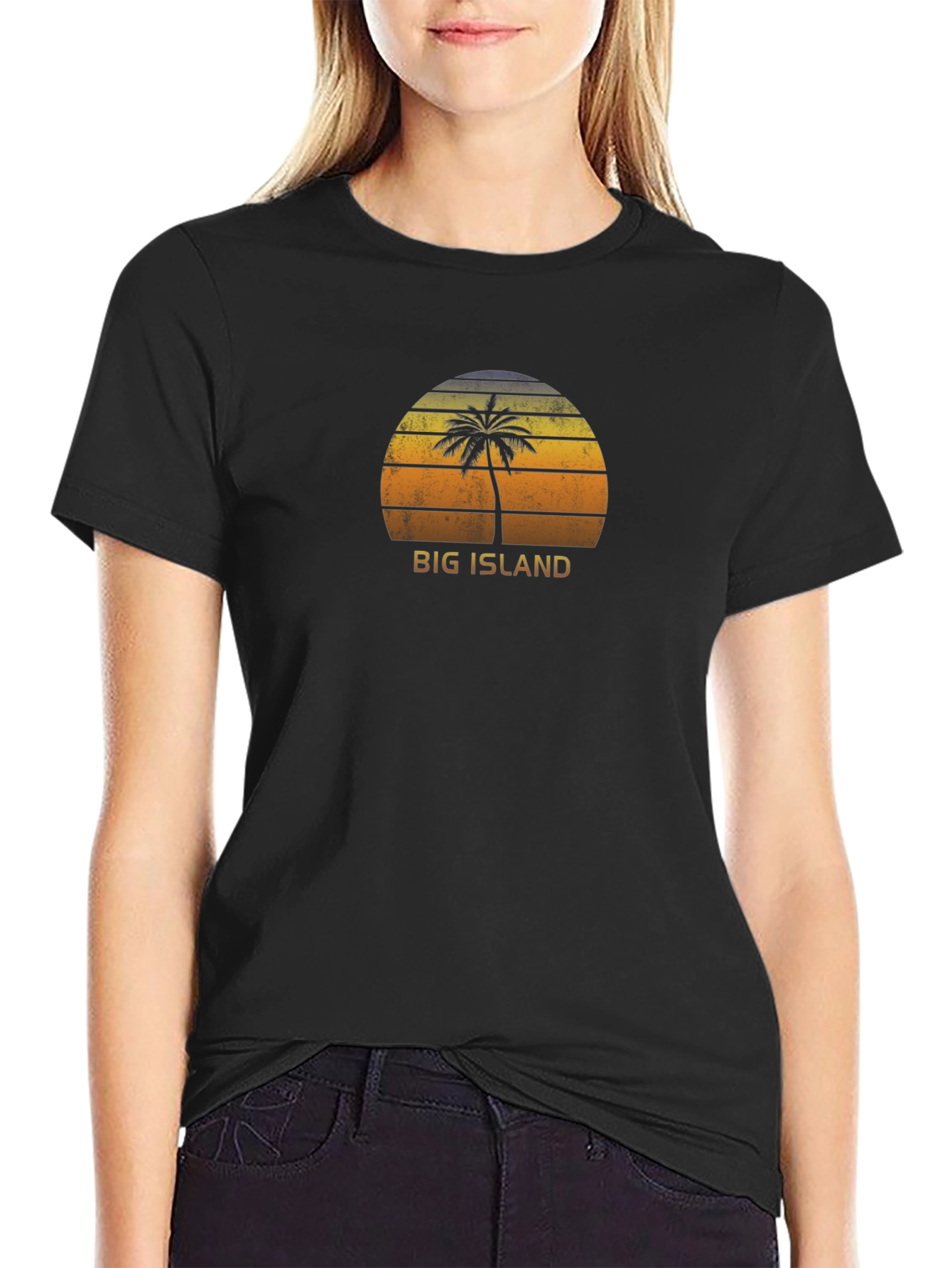 Big Island Palm Tree Retro Graphic T-Shirt