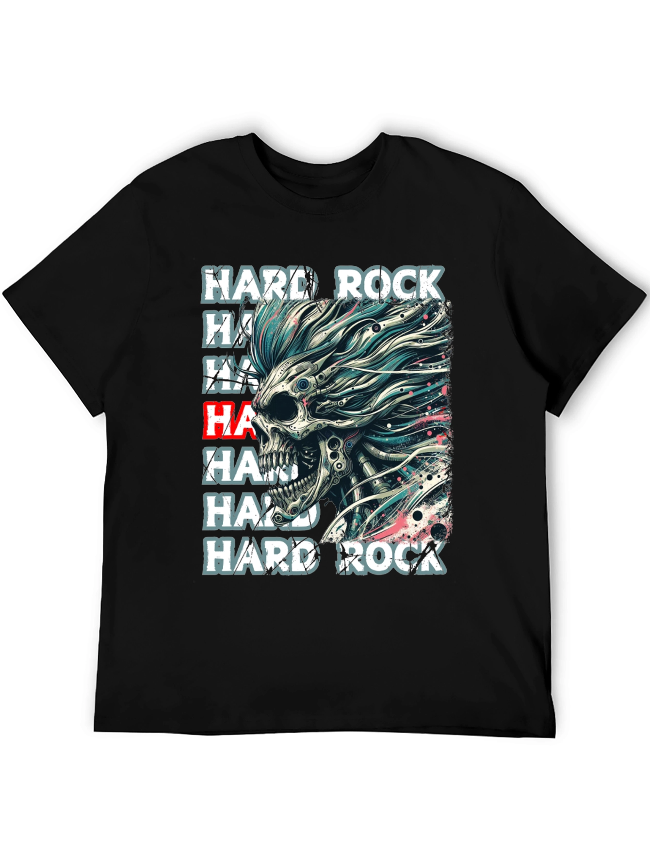 Hard Rock Graphic Tee - Skull Punk Style