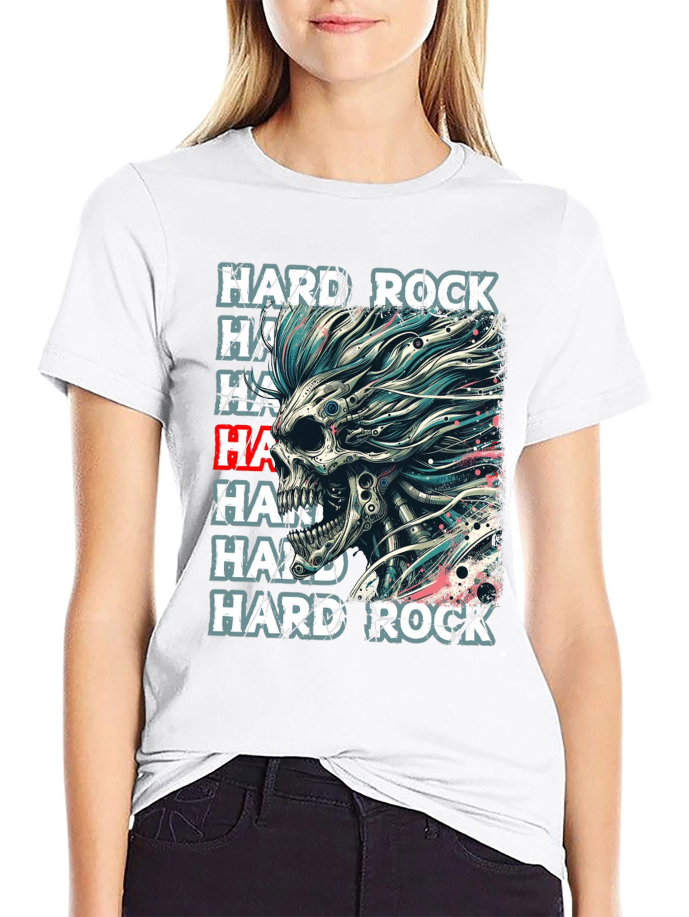 Hard Rock Graphic Tee - Skull Punk Style