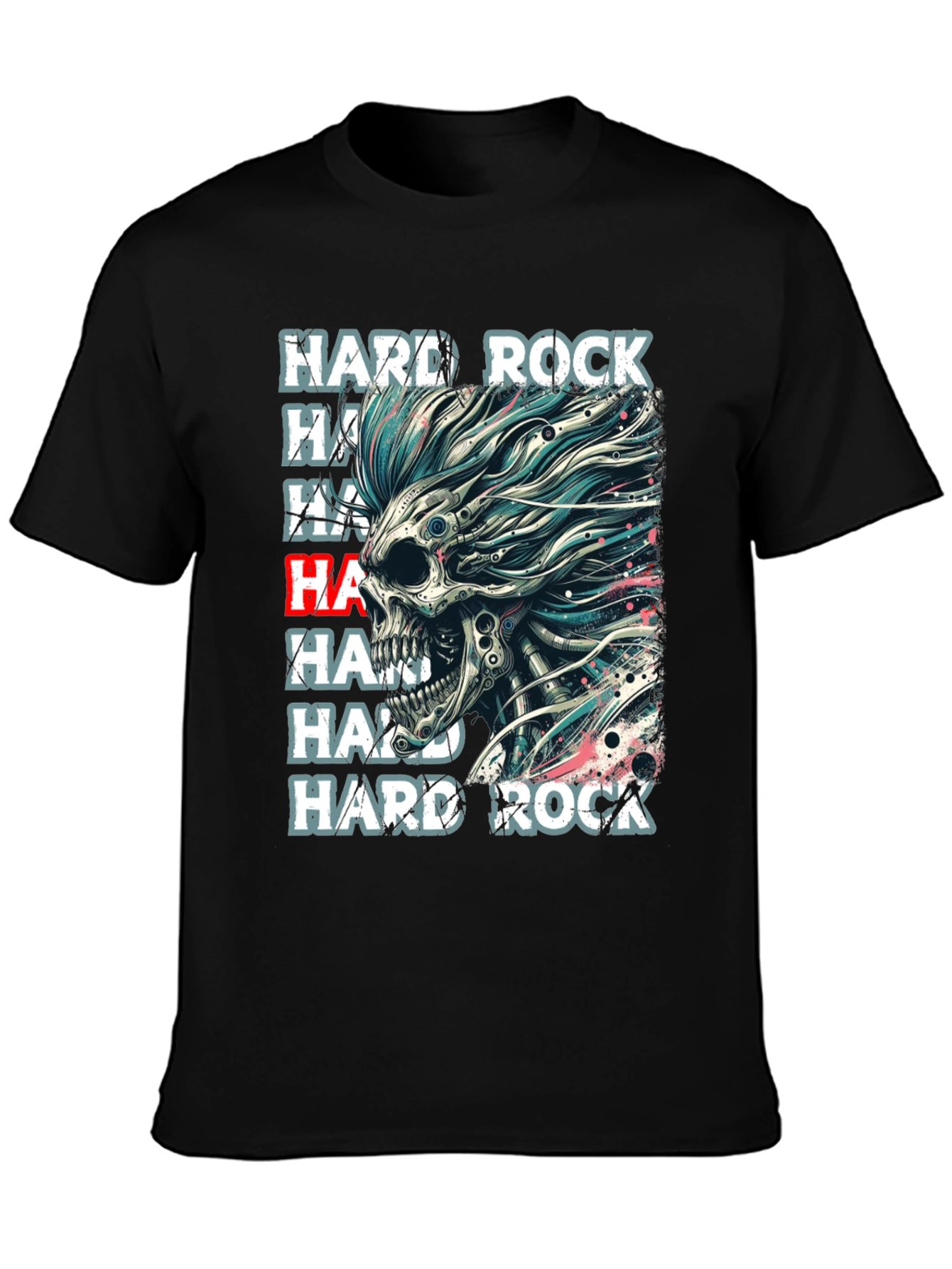 Hard Rock Graphic Tee - Skull Punk Style