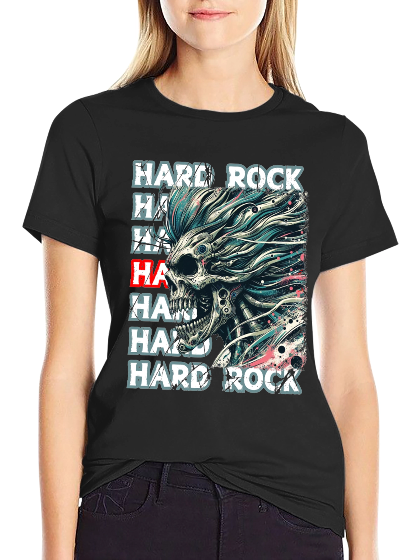 Hard Rock Graphic Tee - Skull Punk Style
