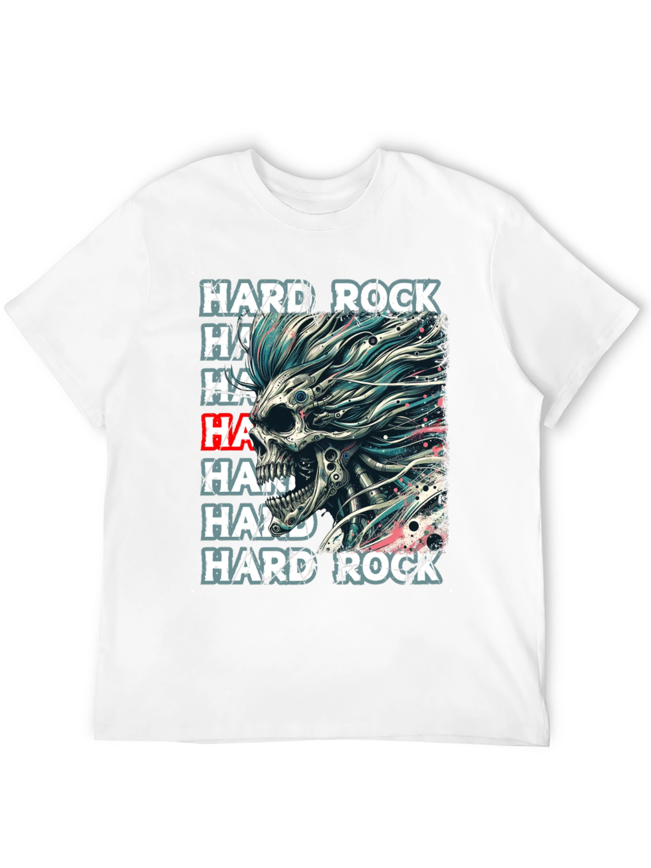Hard Rock Graphic Tee - Skull Punk Style