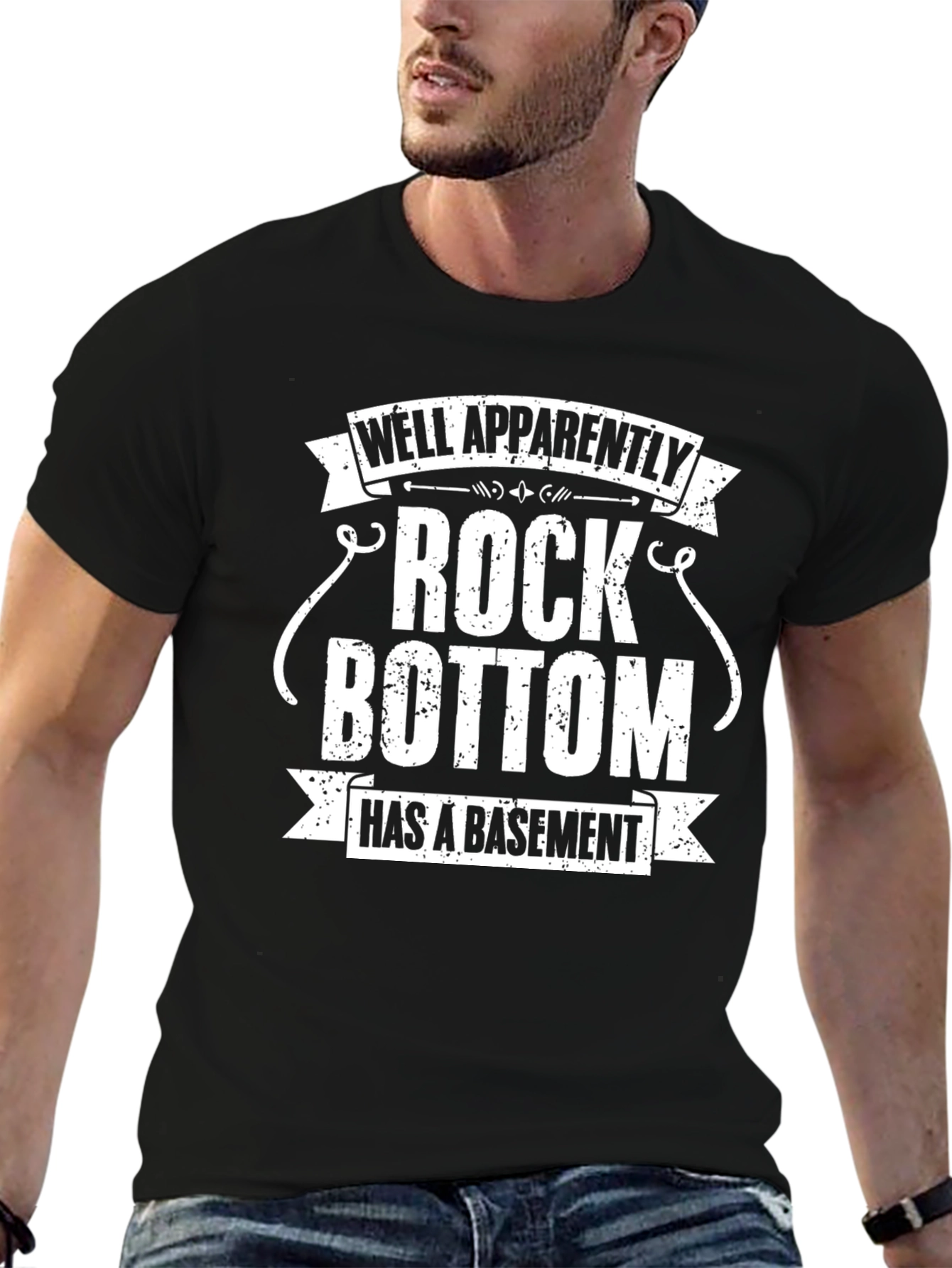 Rock Bottom Basement Novelty Graphic T-Shirt