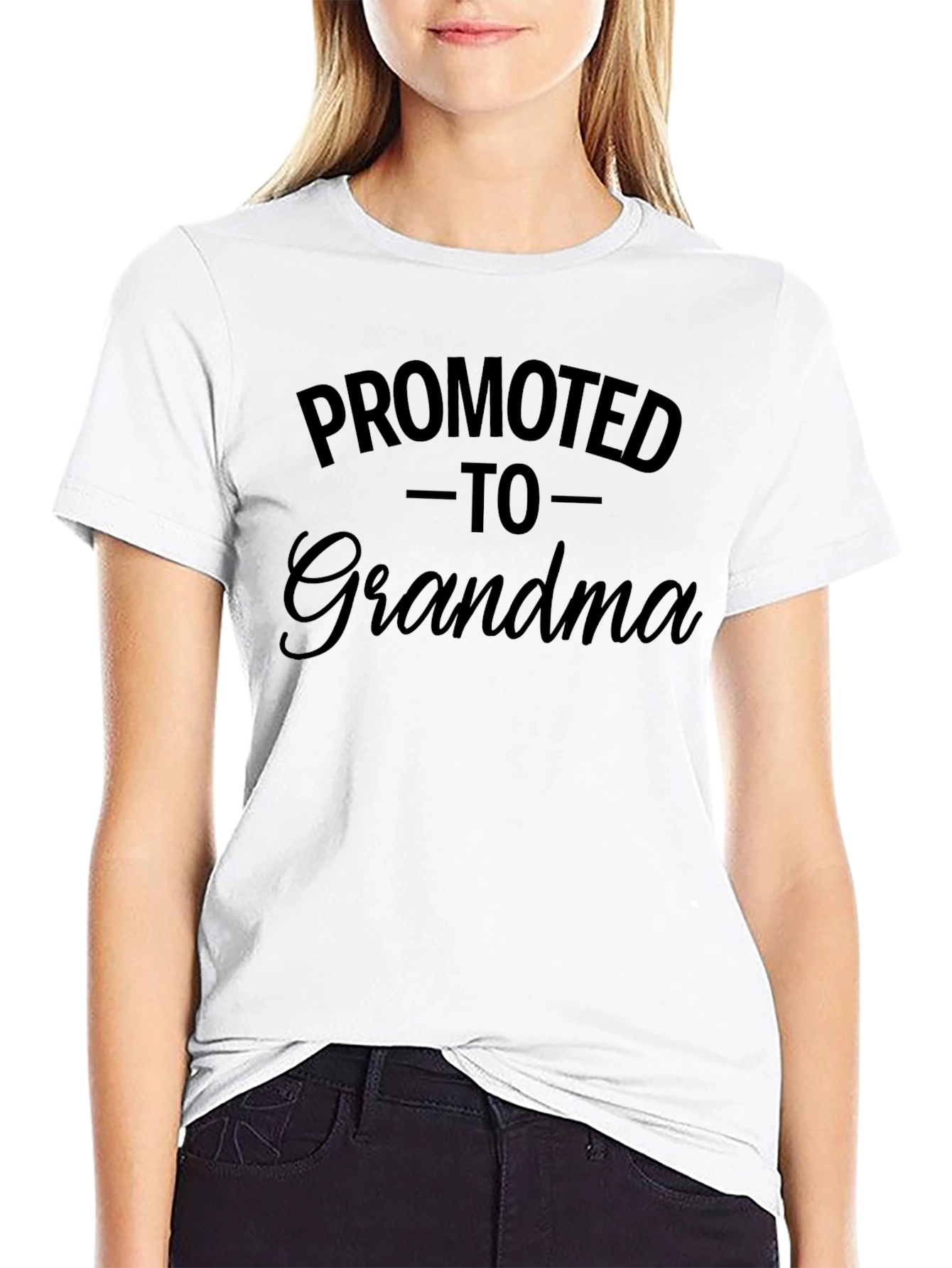 Promoted to Grandma Black T-Shirt