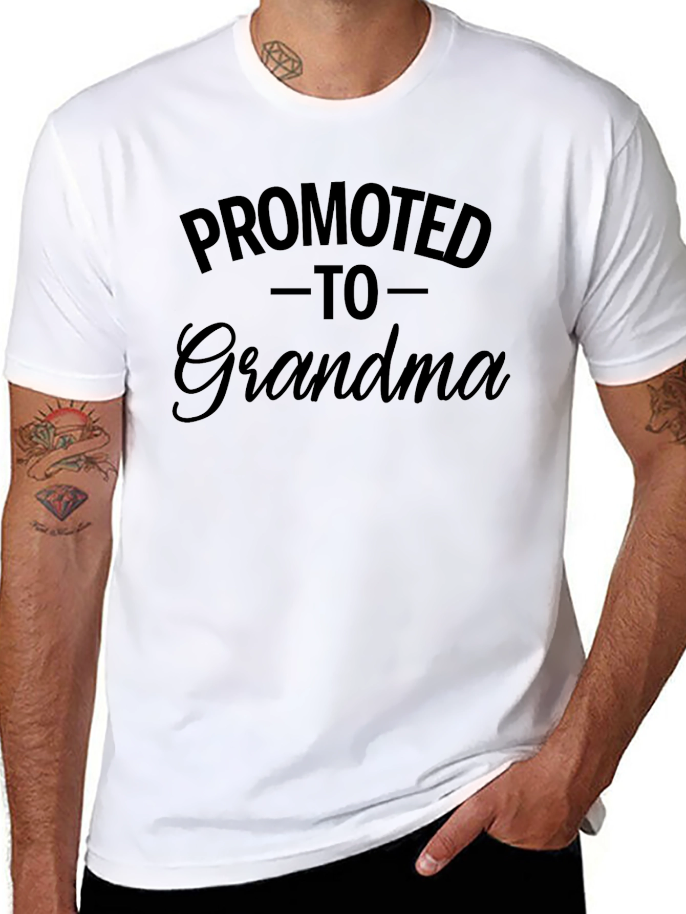 Promoted to Grandma Black T-Shirt