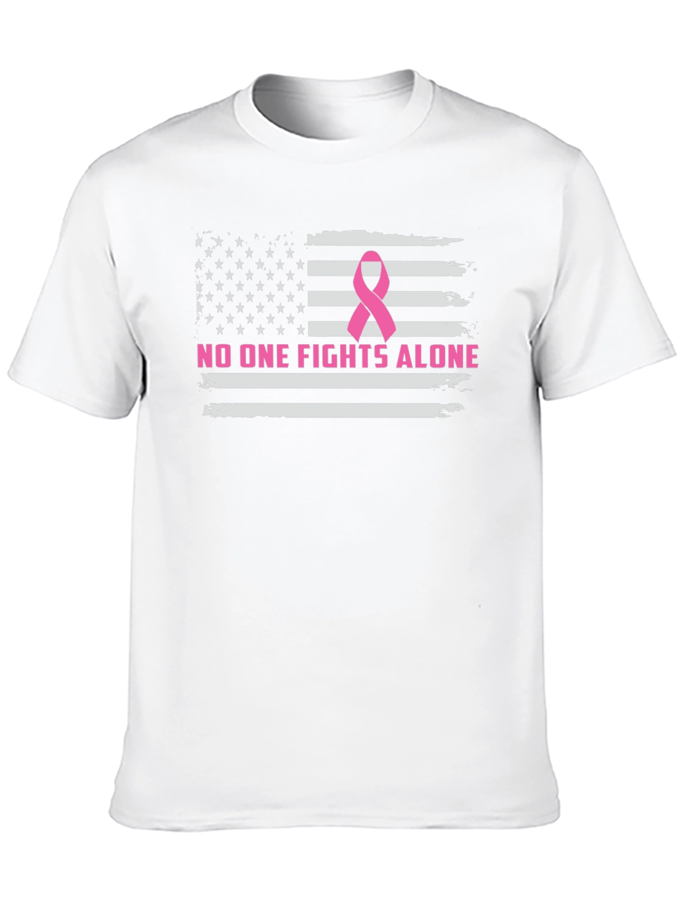 Breast Cancer Awareness US Flag T-Shirt