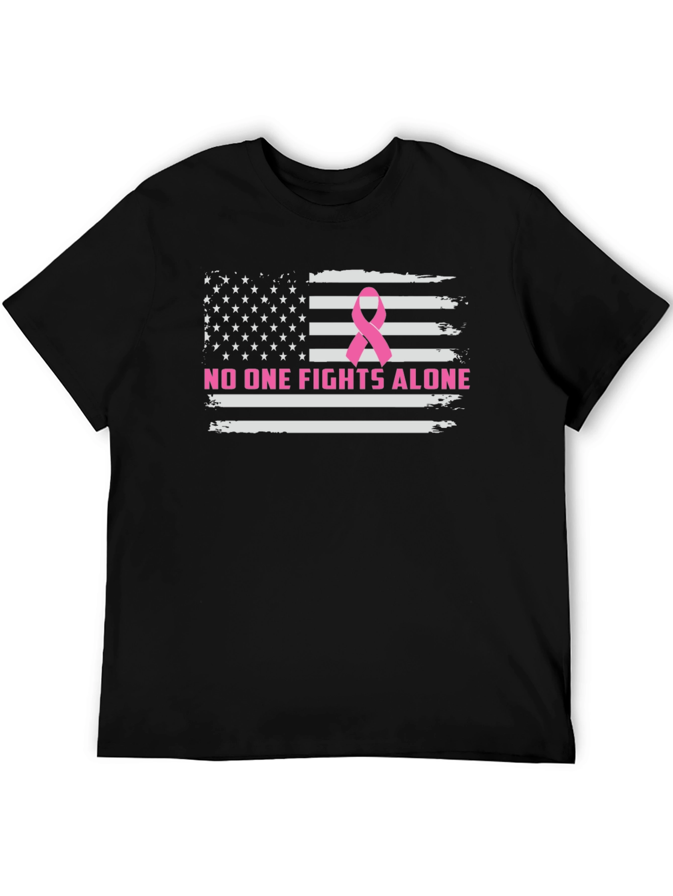 Breast Cancer Awareness US Flag T-Shirt
