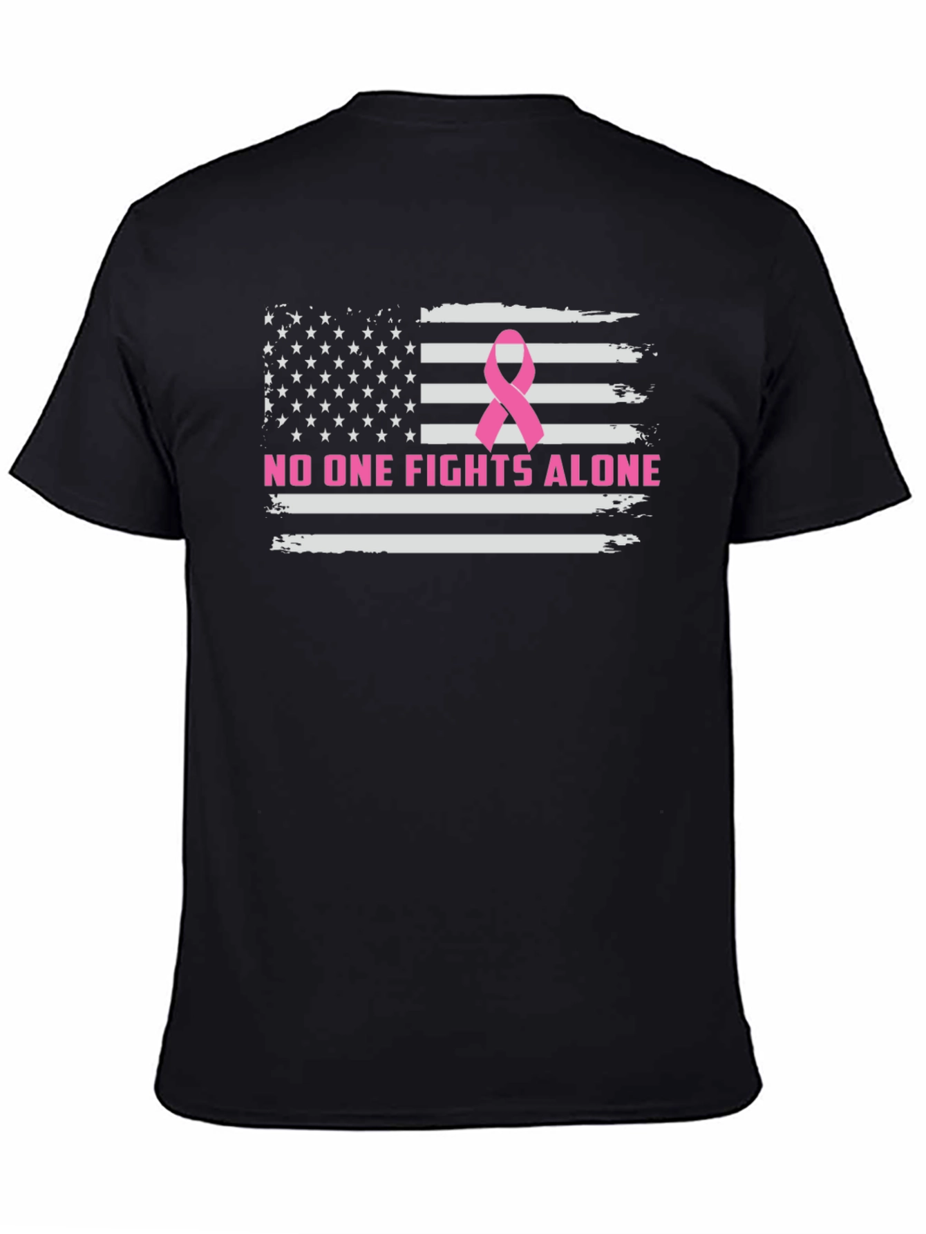 Breast Cancer Awareness US Flag T-Shirt