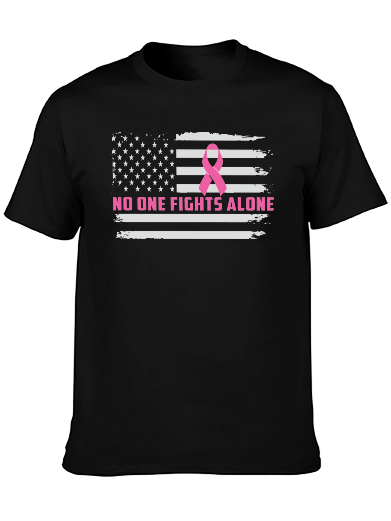 Breast Cancer Awareness US Flag T-Shirt