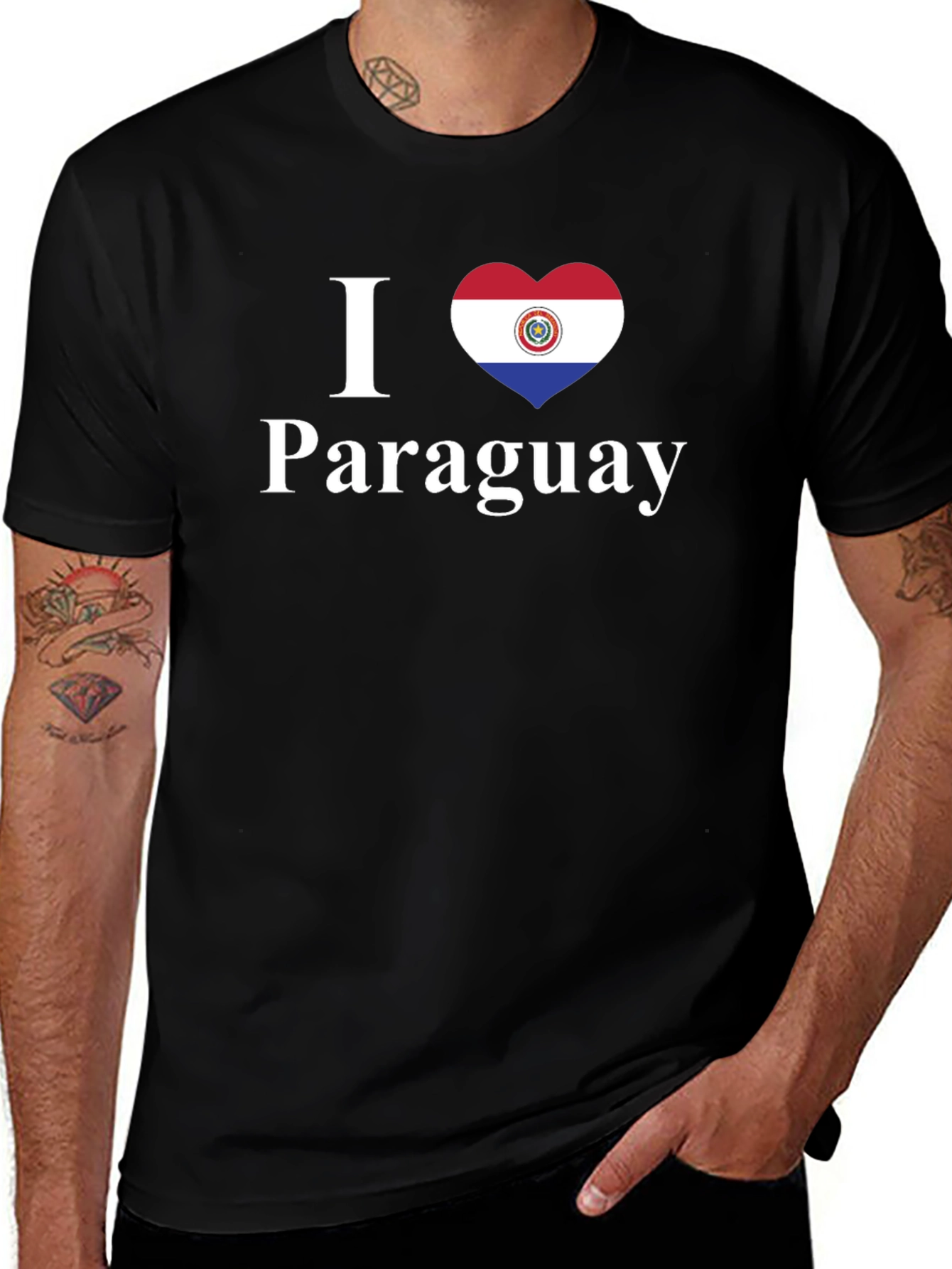 I Love Paraguay T-Shirt - Paraguay Flag Heart Design