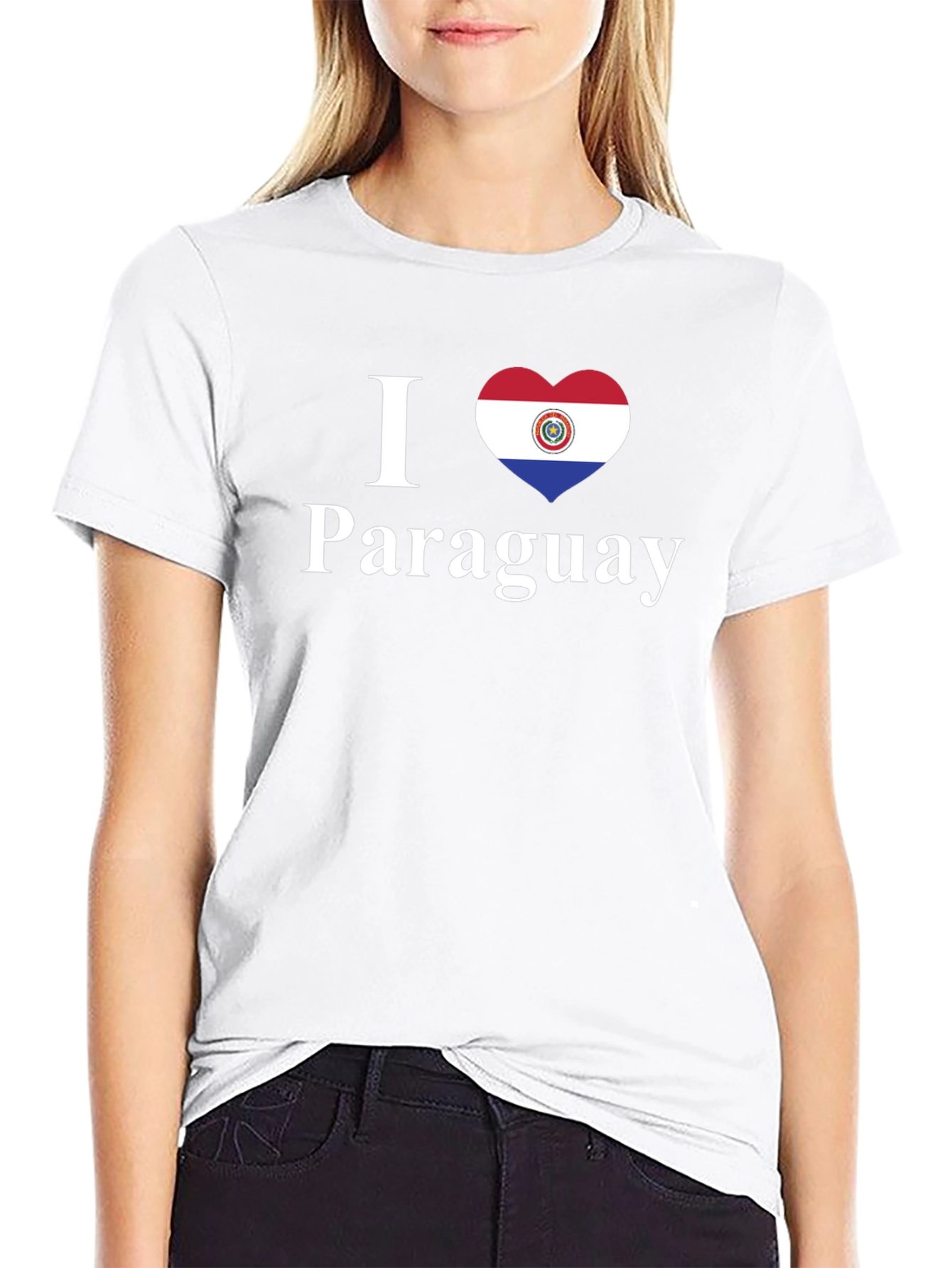 I Love Paraguay T-Shirt - Paraguay Flag Heart Design