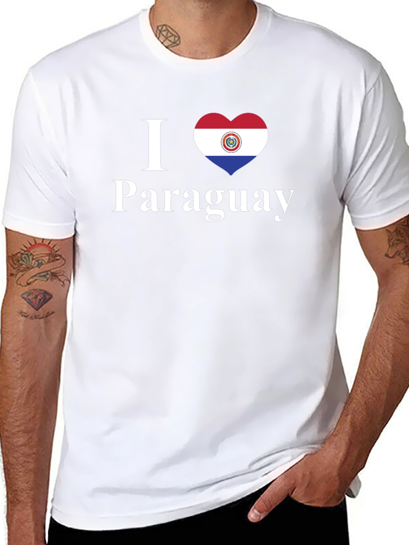 I Love Paraguay T-Shirt - Paraguay Flag Heart Design