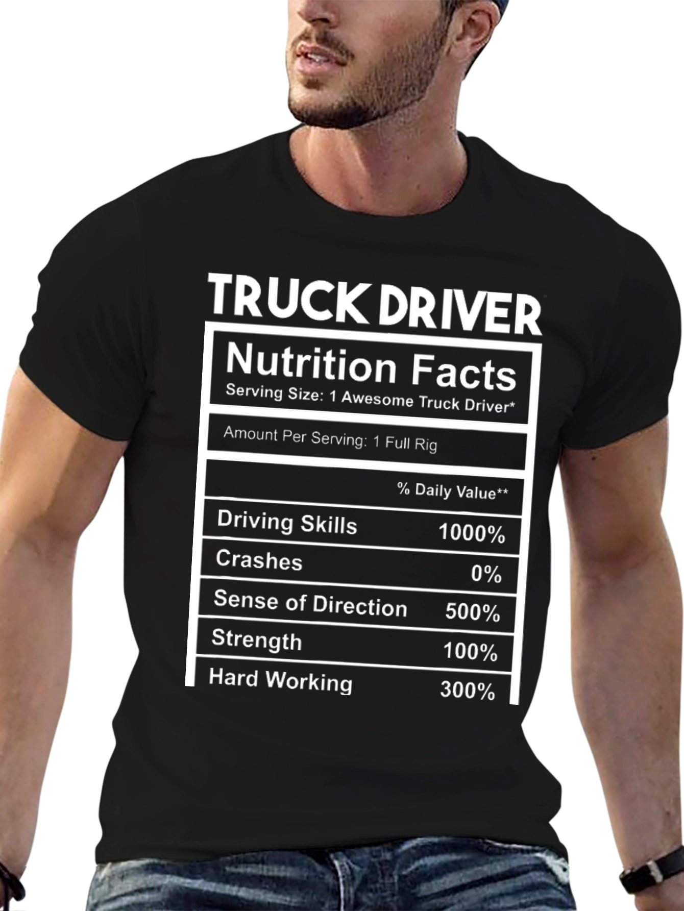 Truck Driver Nutrition Facts Novelty T-Shirt