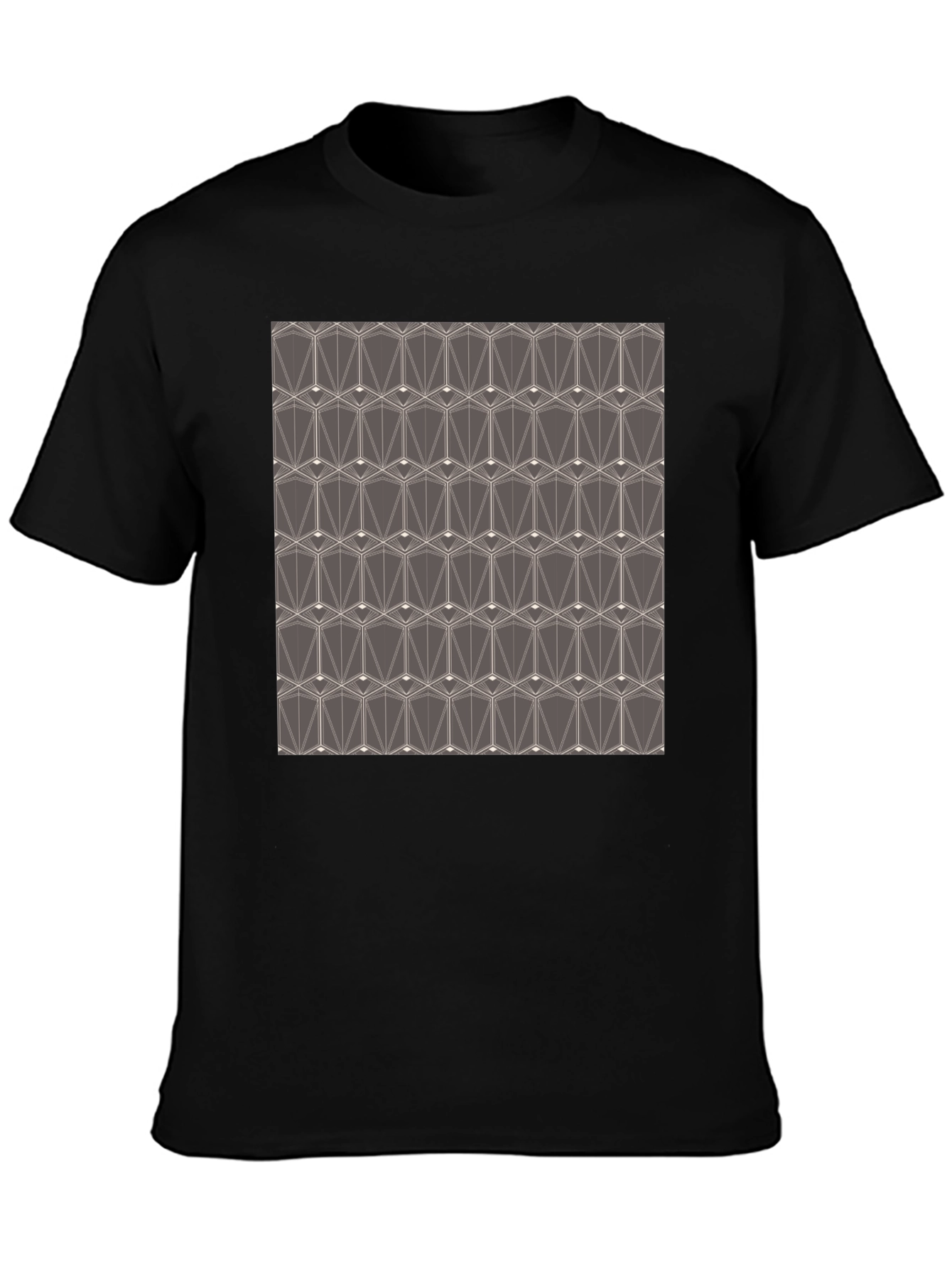 Geometric Pattern Tee - Modern Design Black T-Shirt