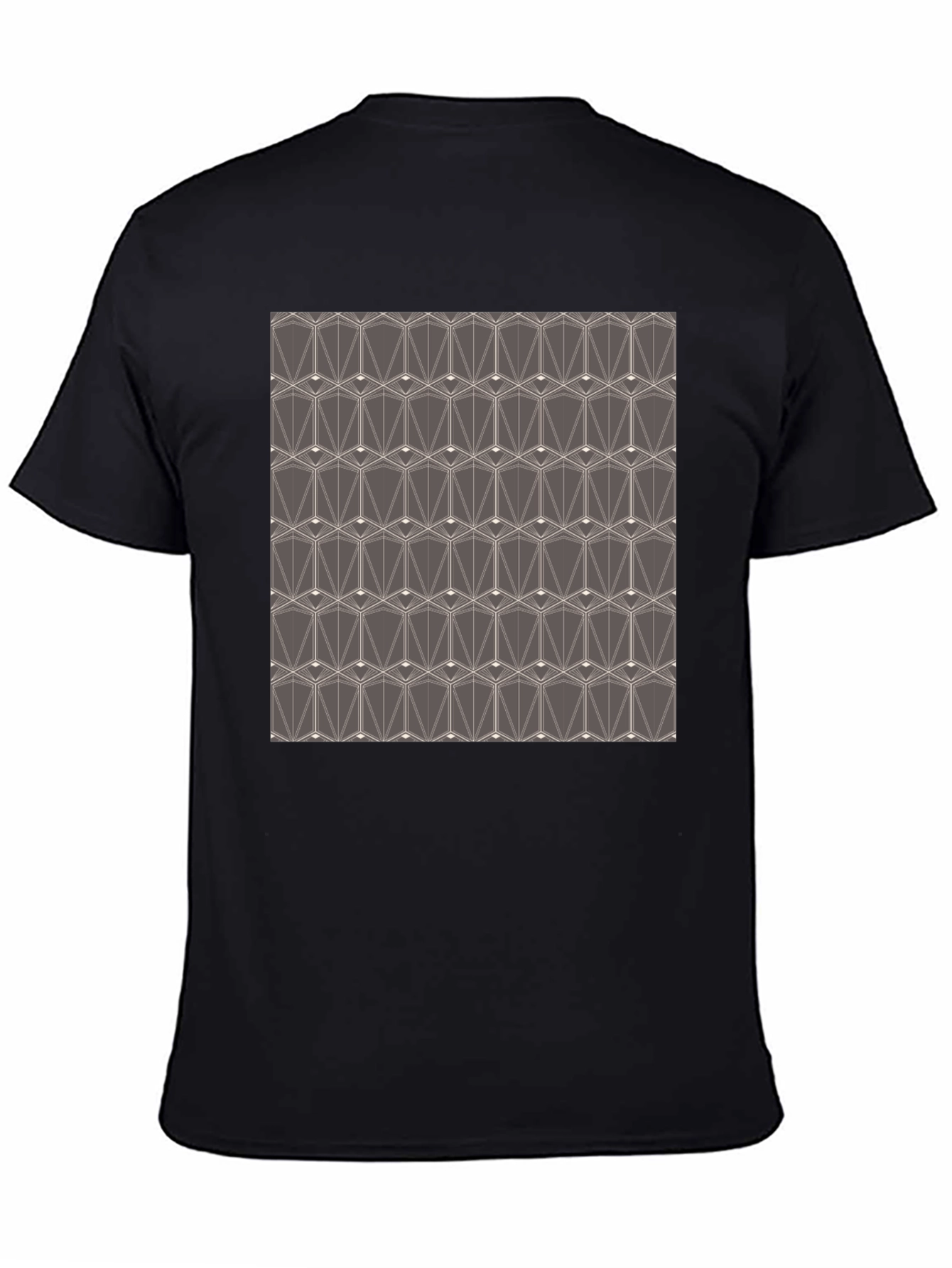 Geometric Pattern Tee - Modern Design Black T-Shirt