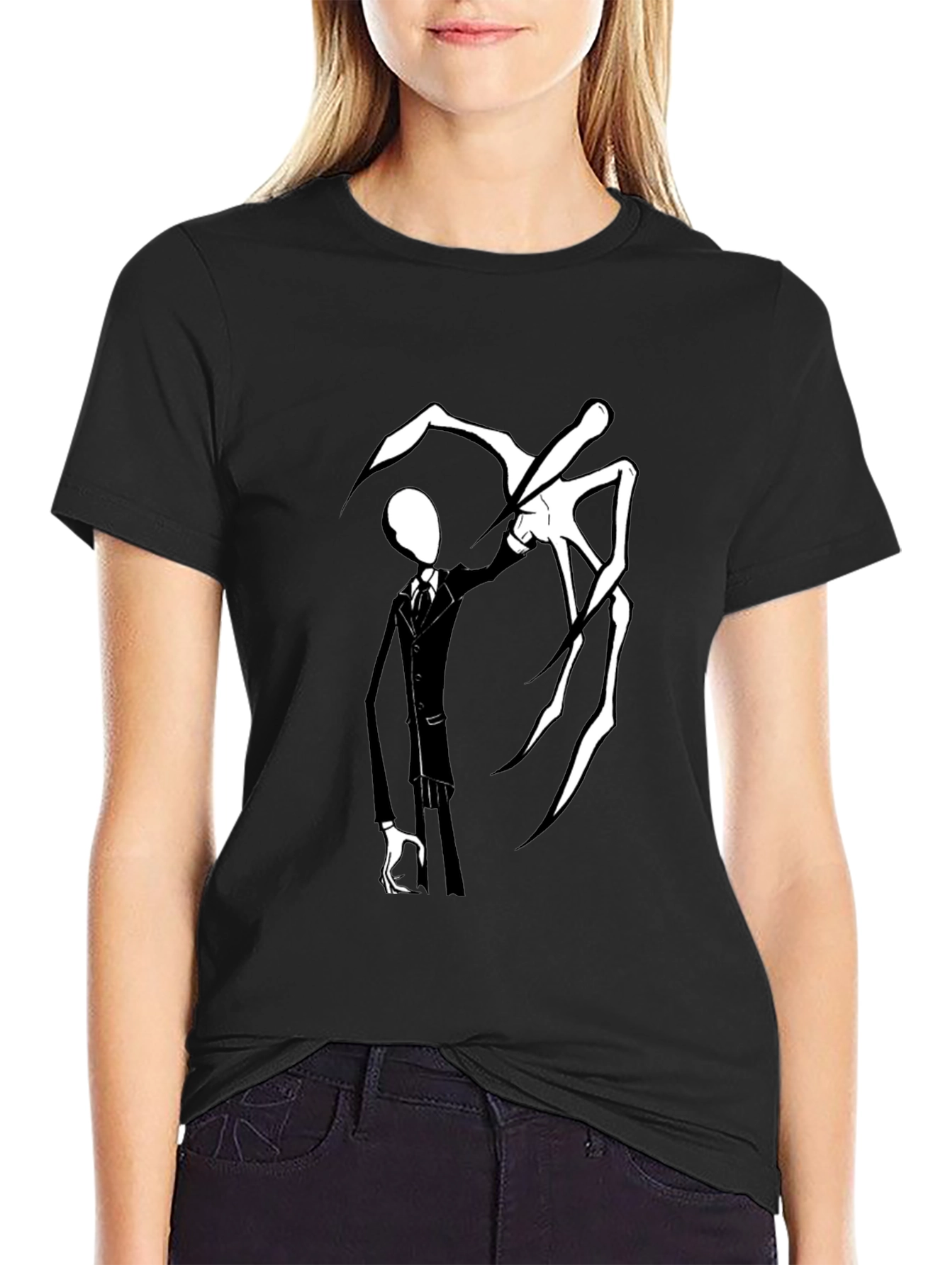 Slenderman Black Graphic Tee