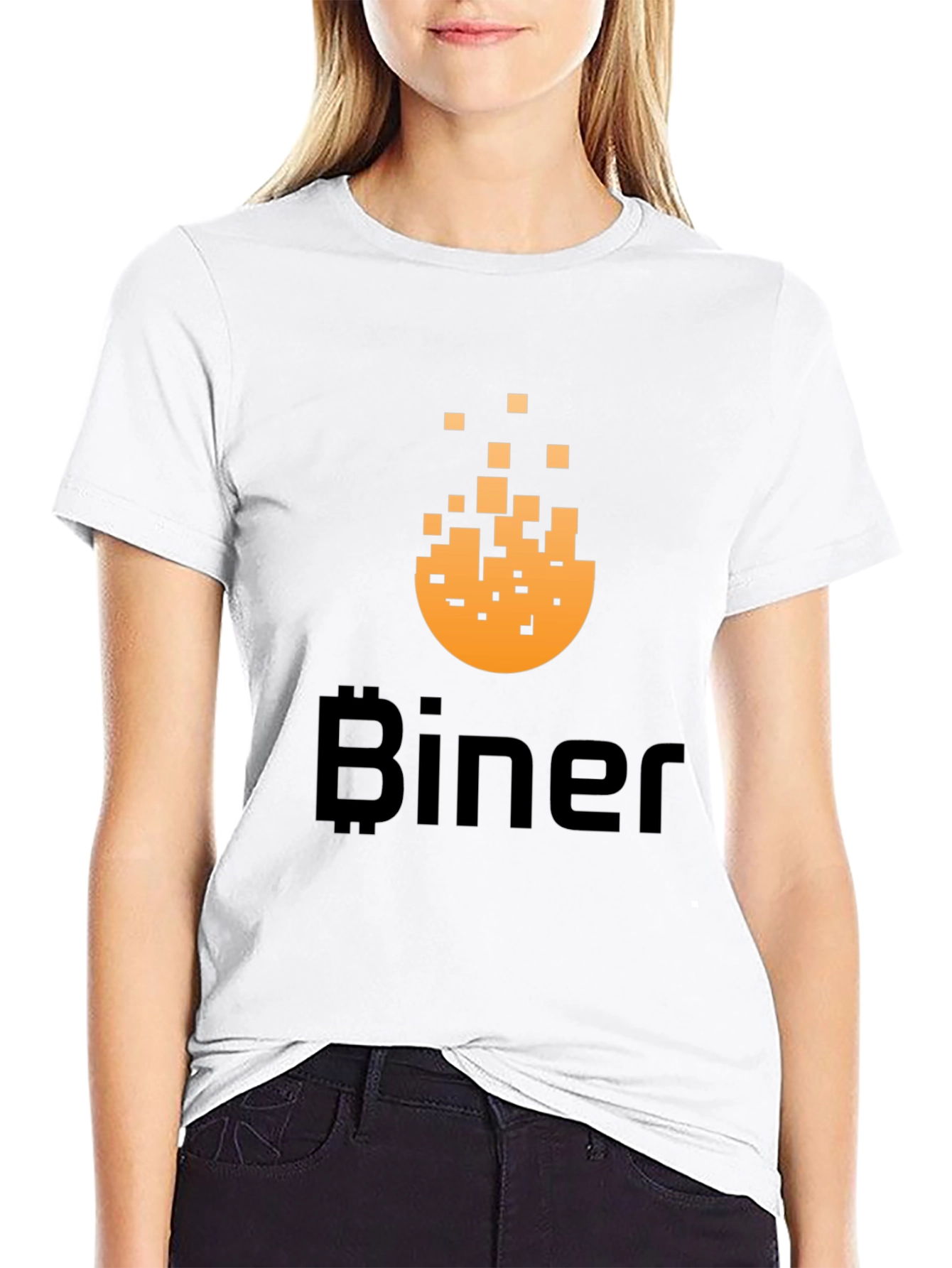 Biner Bitcoin Pixel Art T-Shirt - Crypto Enthusiast Tee