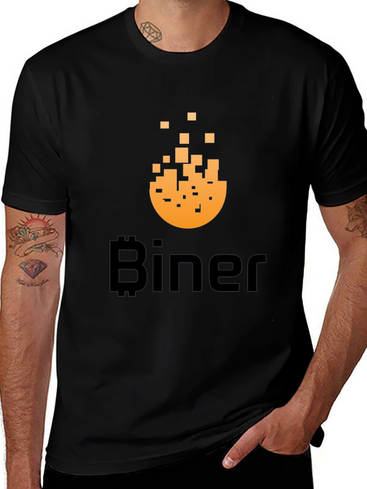 Biner Bitcoin Pixel Art T-Shirt - Crypto Enthusiast Tee