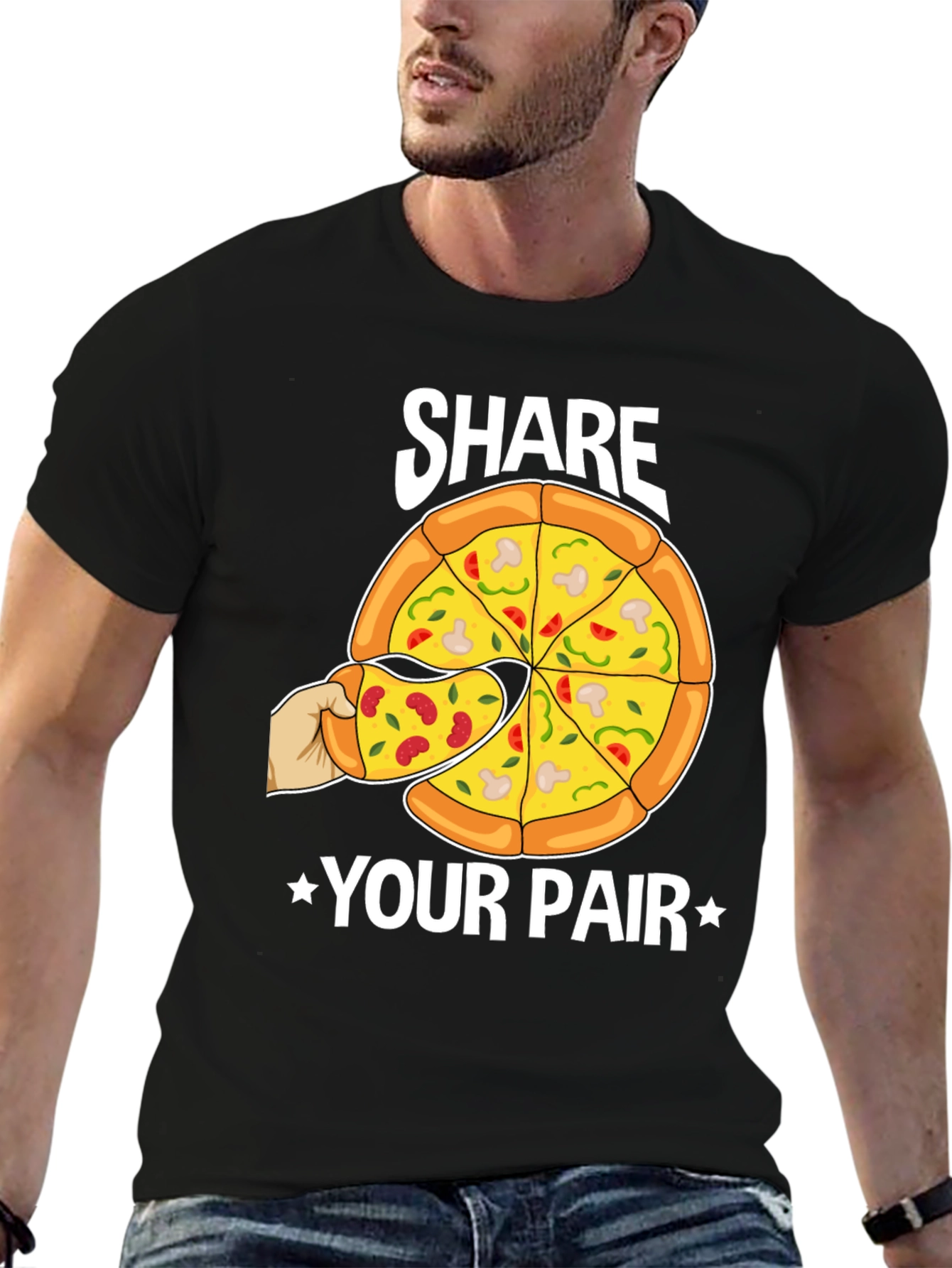 Share Your Pair Pizza Graphic T-Shirt