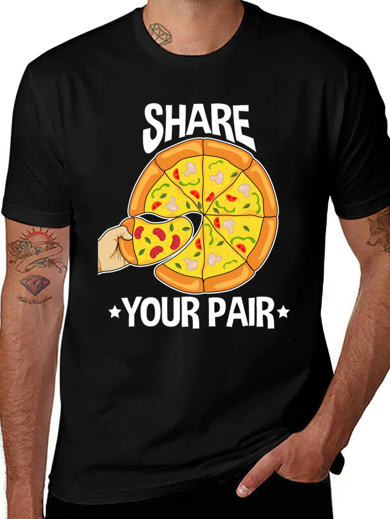 Share Your Pair Pizza Graphic T-Shirt