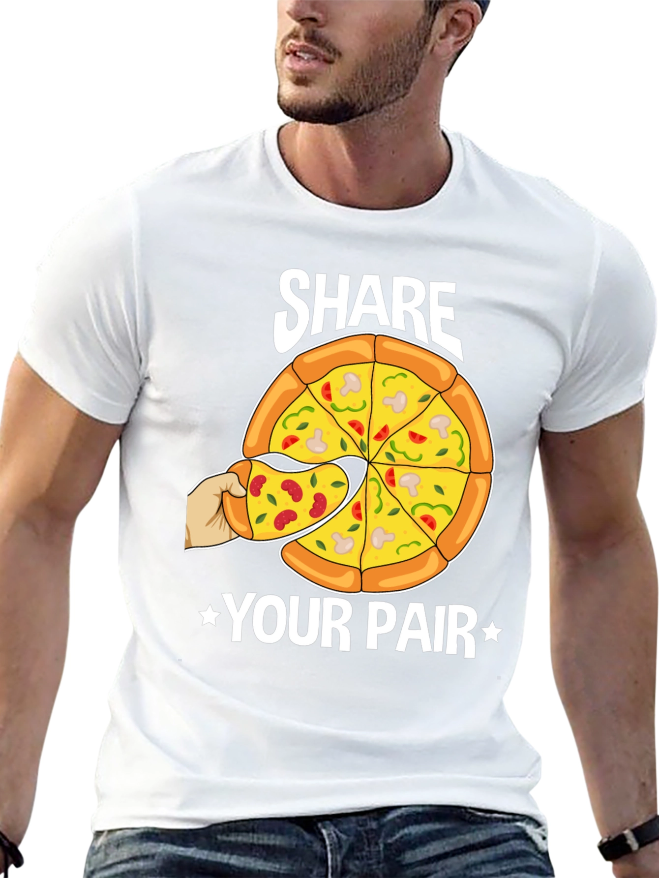 Share Your Pair Pizza Graphic T-Shirt