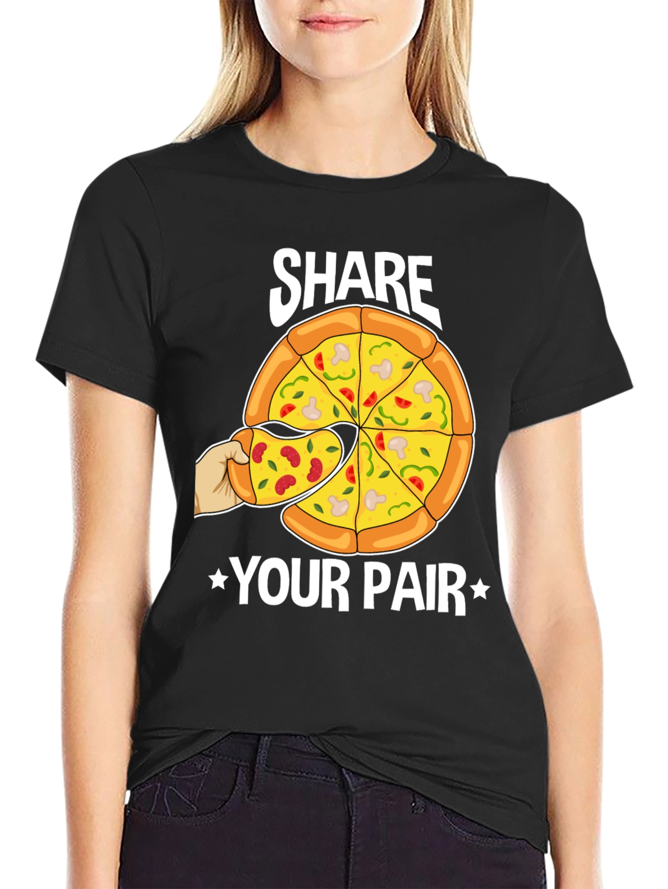 Share Your Pair Pizza Graphic T-Shirt