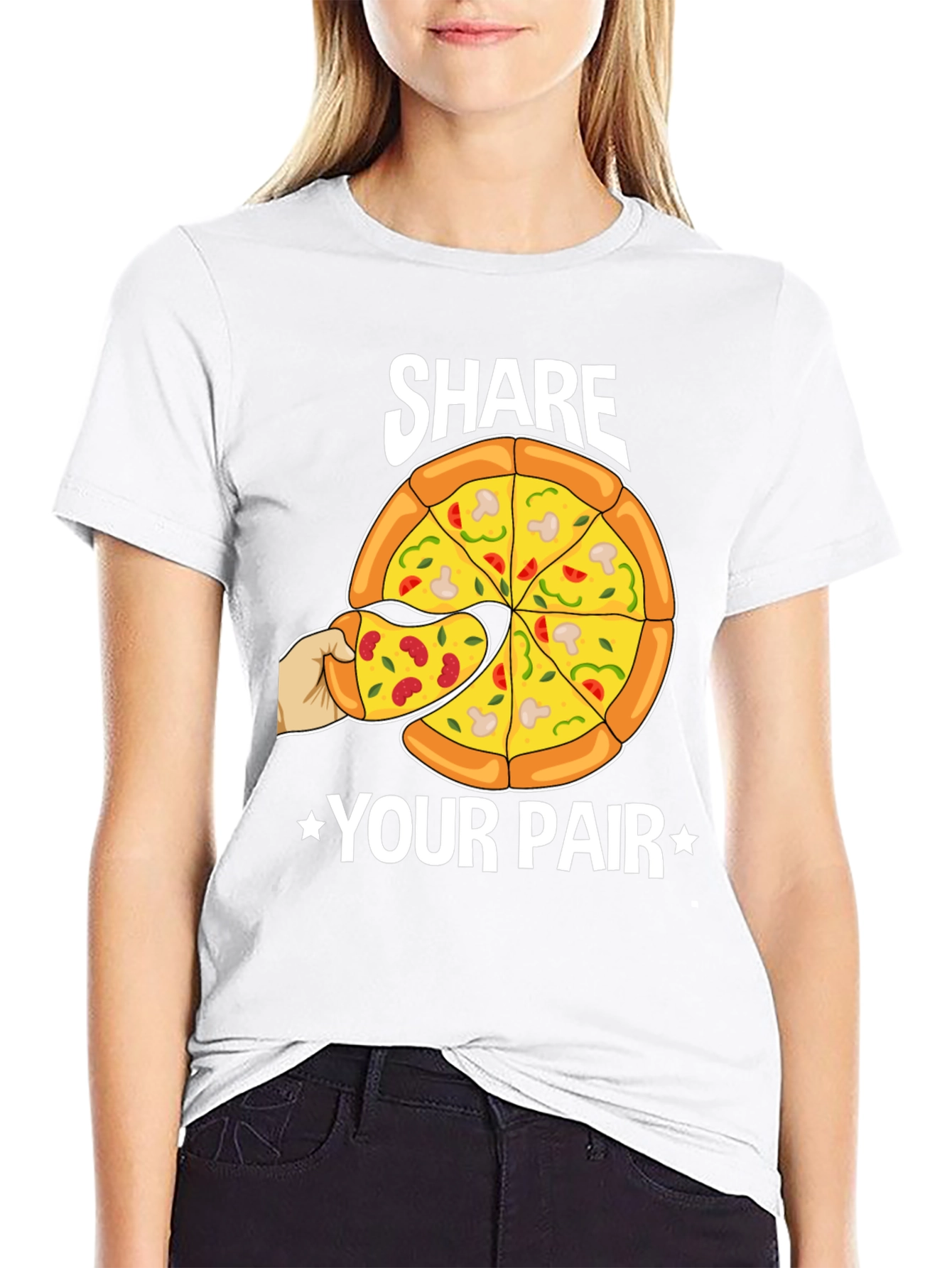 Share Your Pair Pizza Graphic T-Shirt