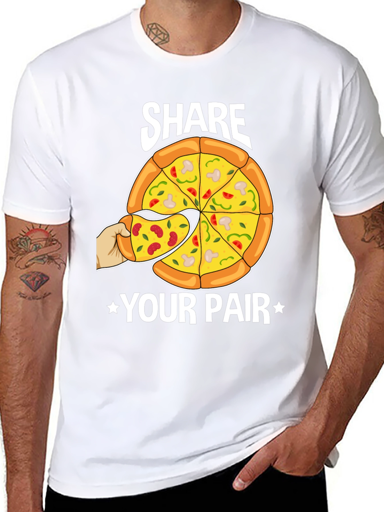 Share Your Pair Pizza Graphic T-Shirt