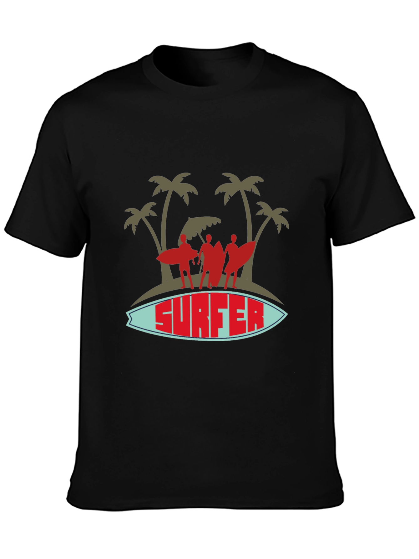 Surfer Graphic Tee - Island Vibes Black T-Shirt