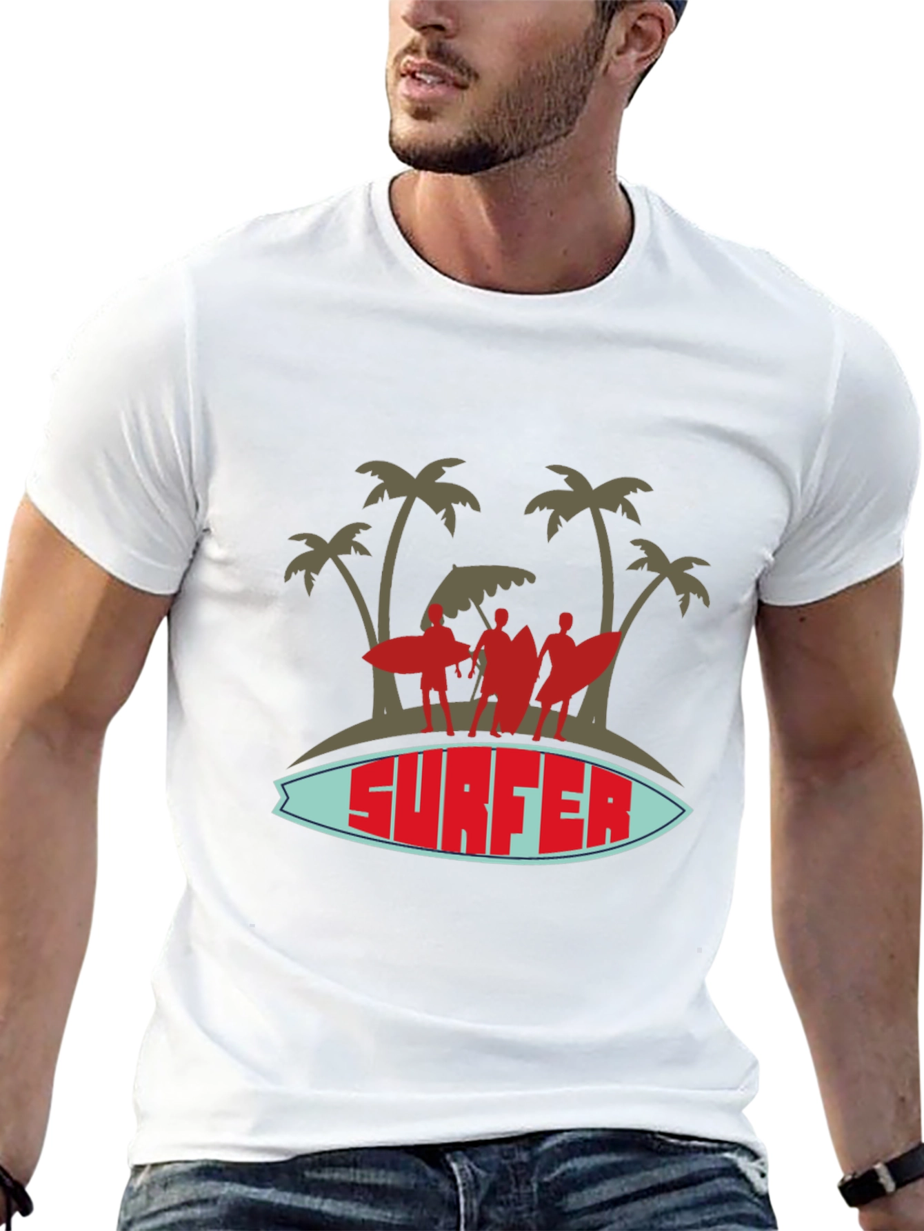 Surfer Graphic Tee - Island Vibes Black T-Shirt