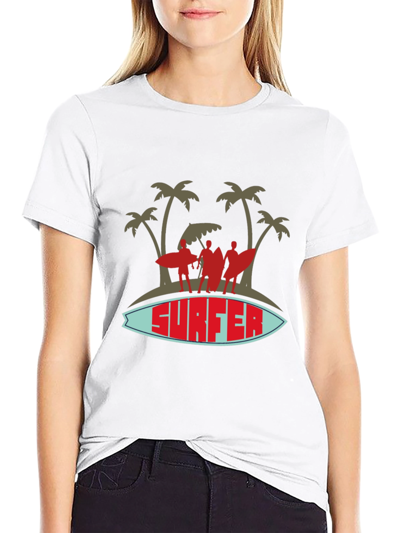 Surfer Graphic Tee - Island Vibes Black T-Shirt