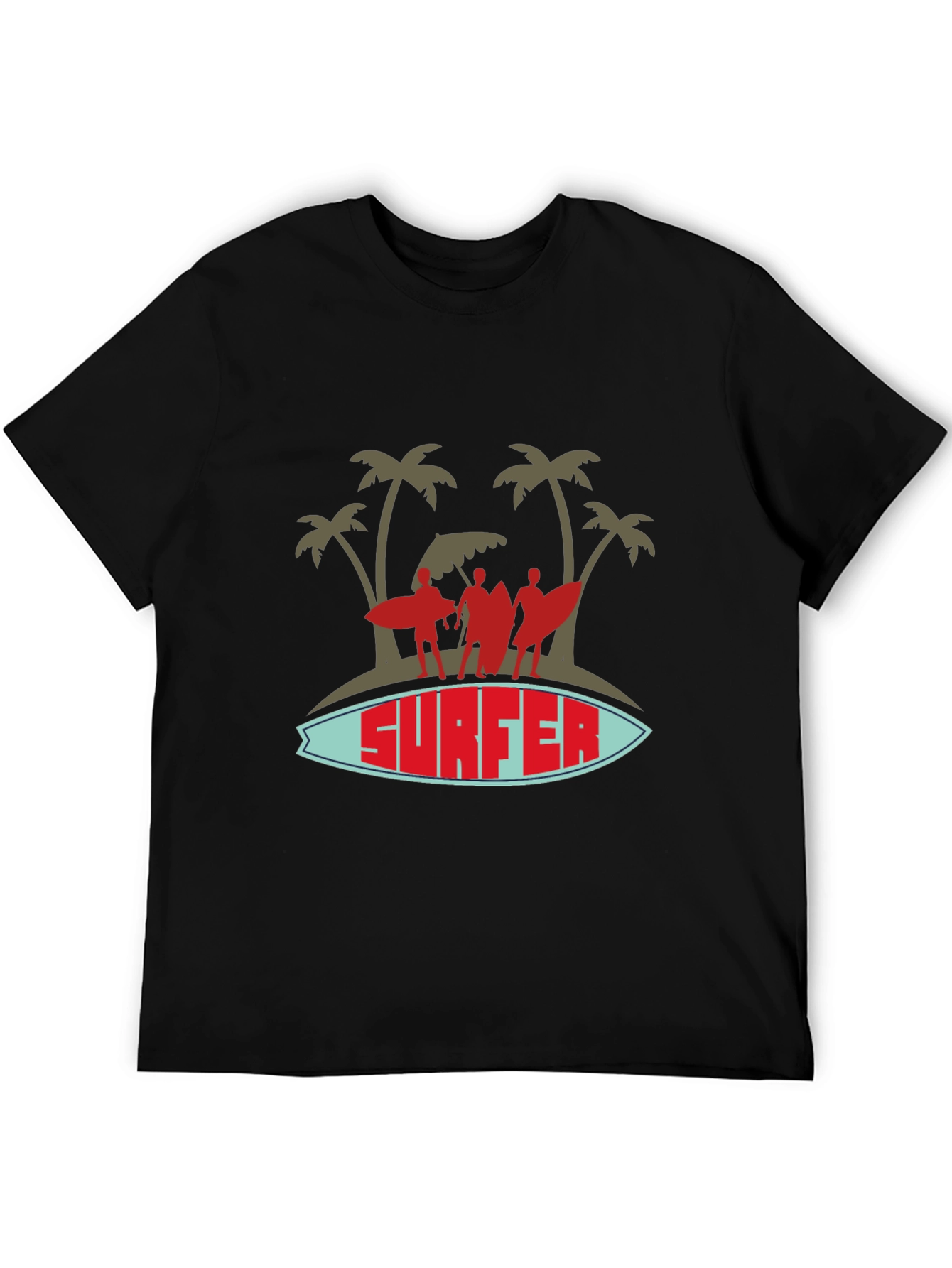 Surfer Graphic Tee - Island Vibes Black T-Shirt