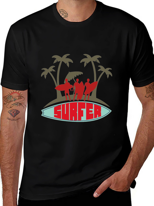 Surfer Graphic Tee - Island Vibes Black T-Shirt