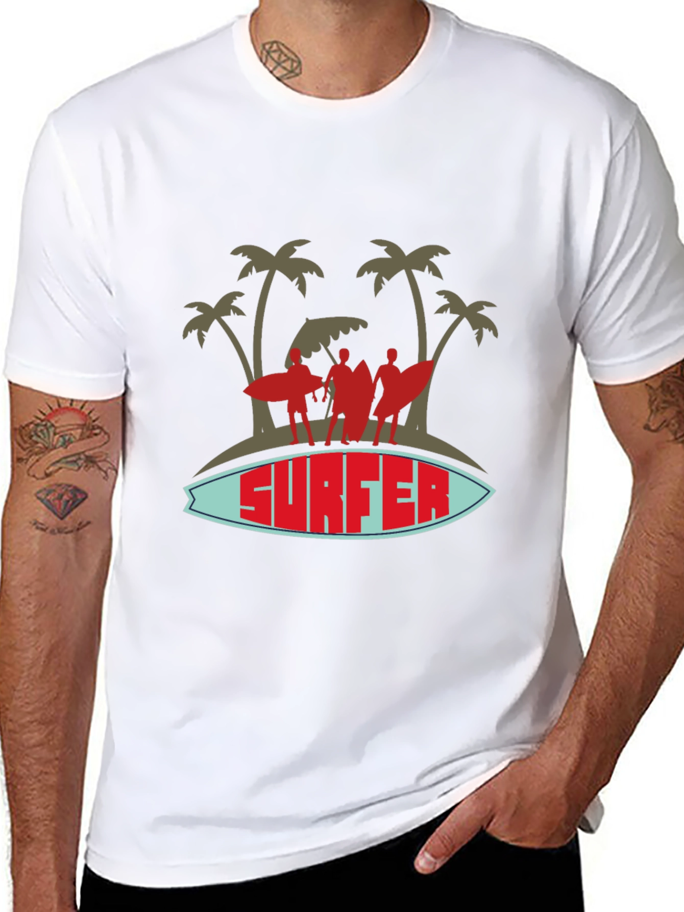 Surfer Graphic Tee - Island Vibes Black T-Shirt