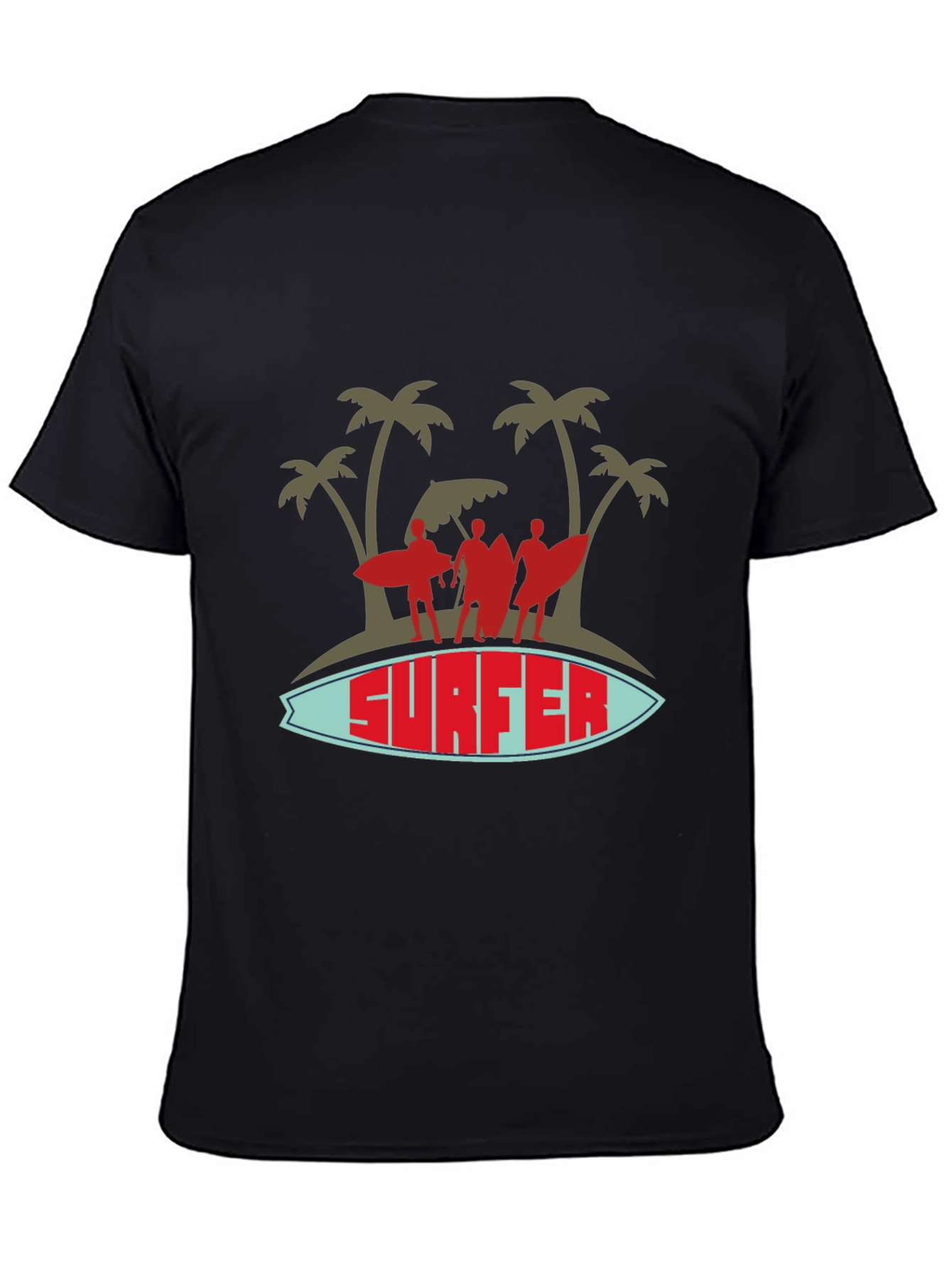 Surfer Graphic Tee - Island Vibes Black T-Shirt