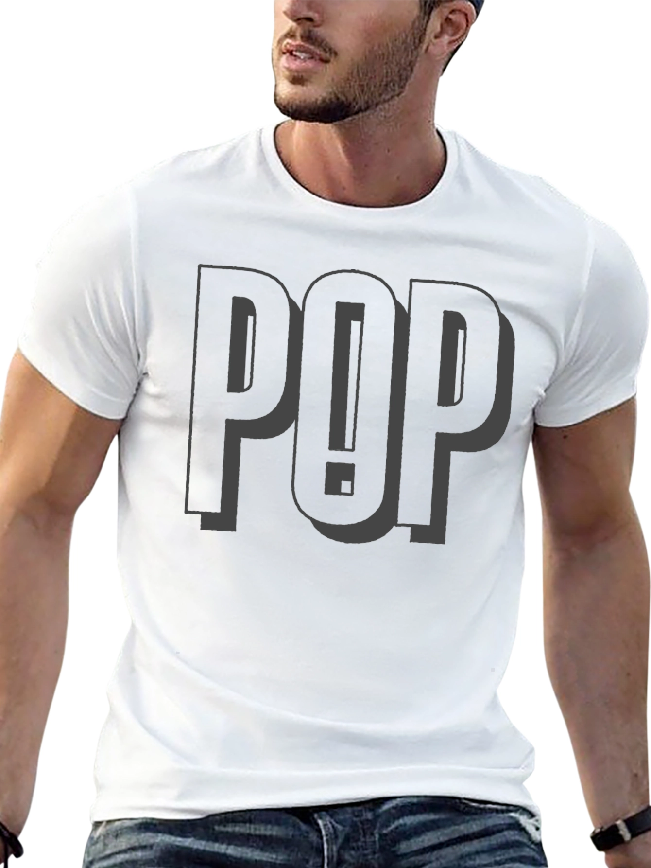 Stylish POP! Graphic Tee - Black Cotton Comfort