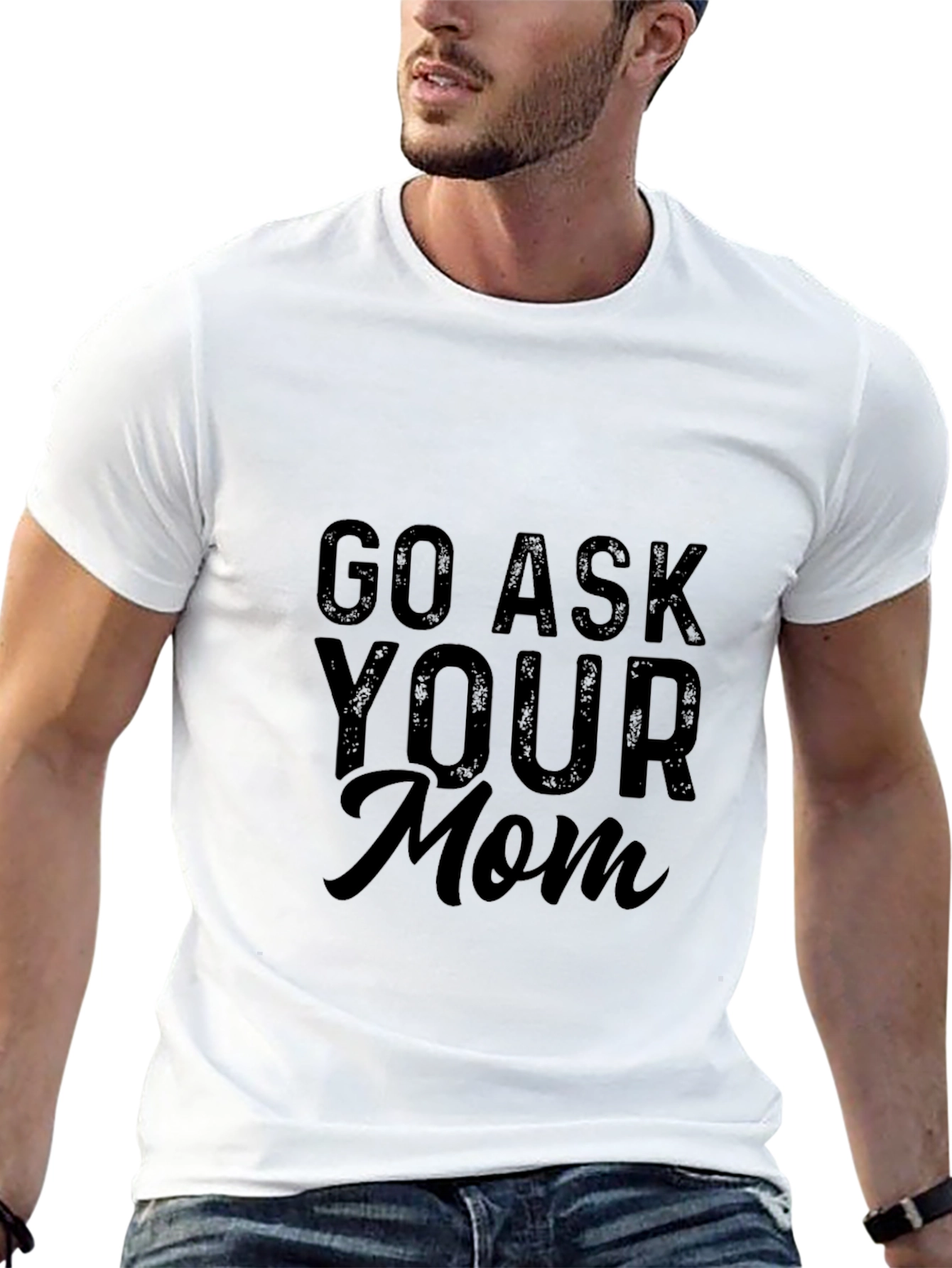 Go Ask Your Mom Black Graphic Tee