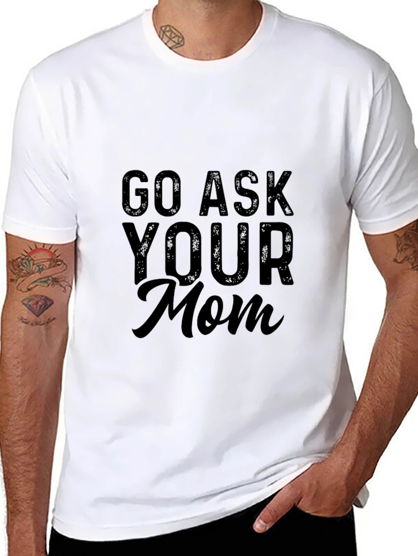 Go Ask Your Mom Black Graphic Tee
