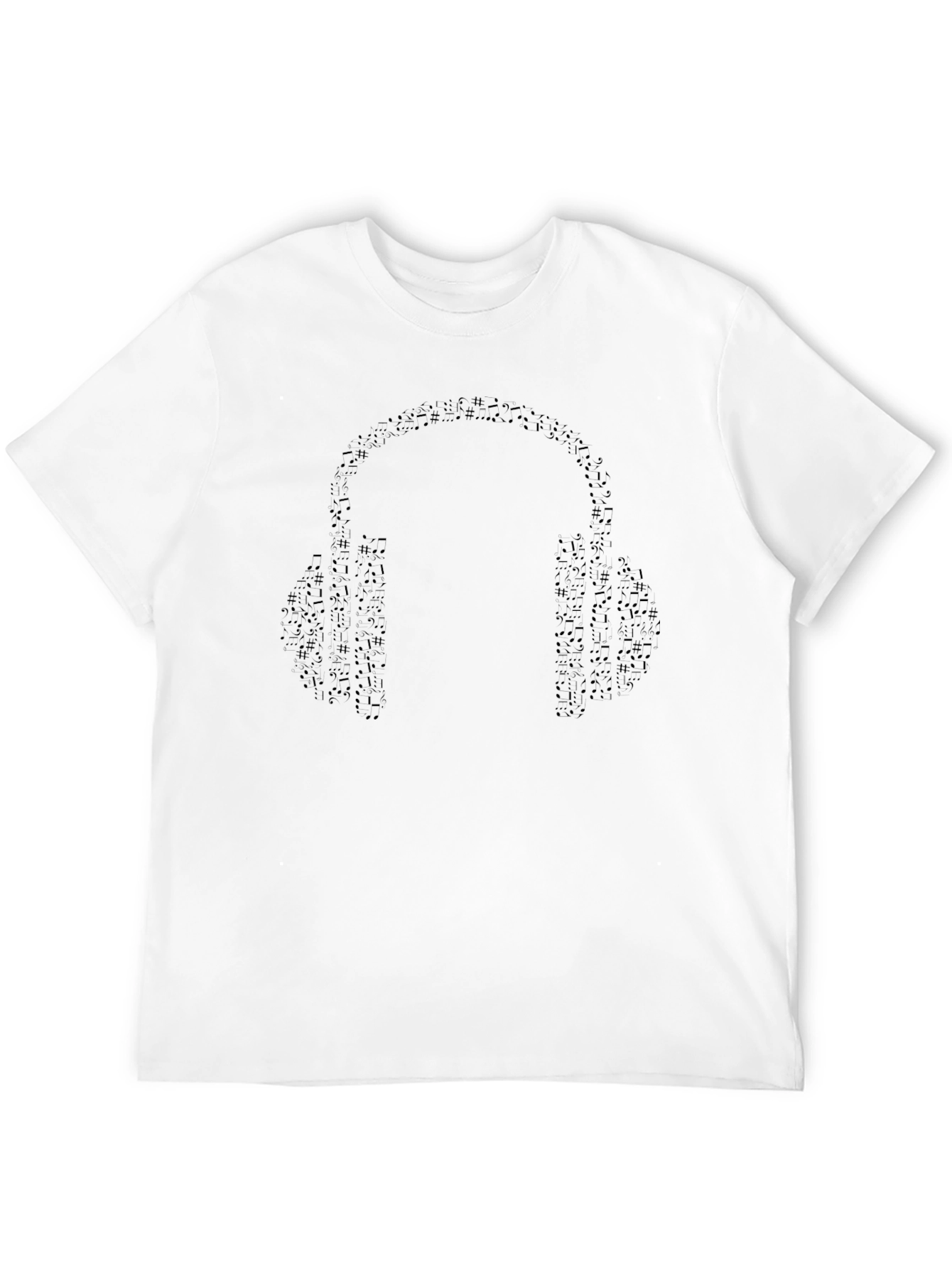 Musical Headphones Graphic Black T-Shirt
