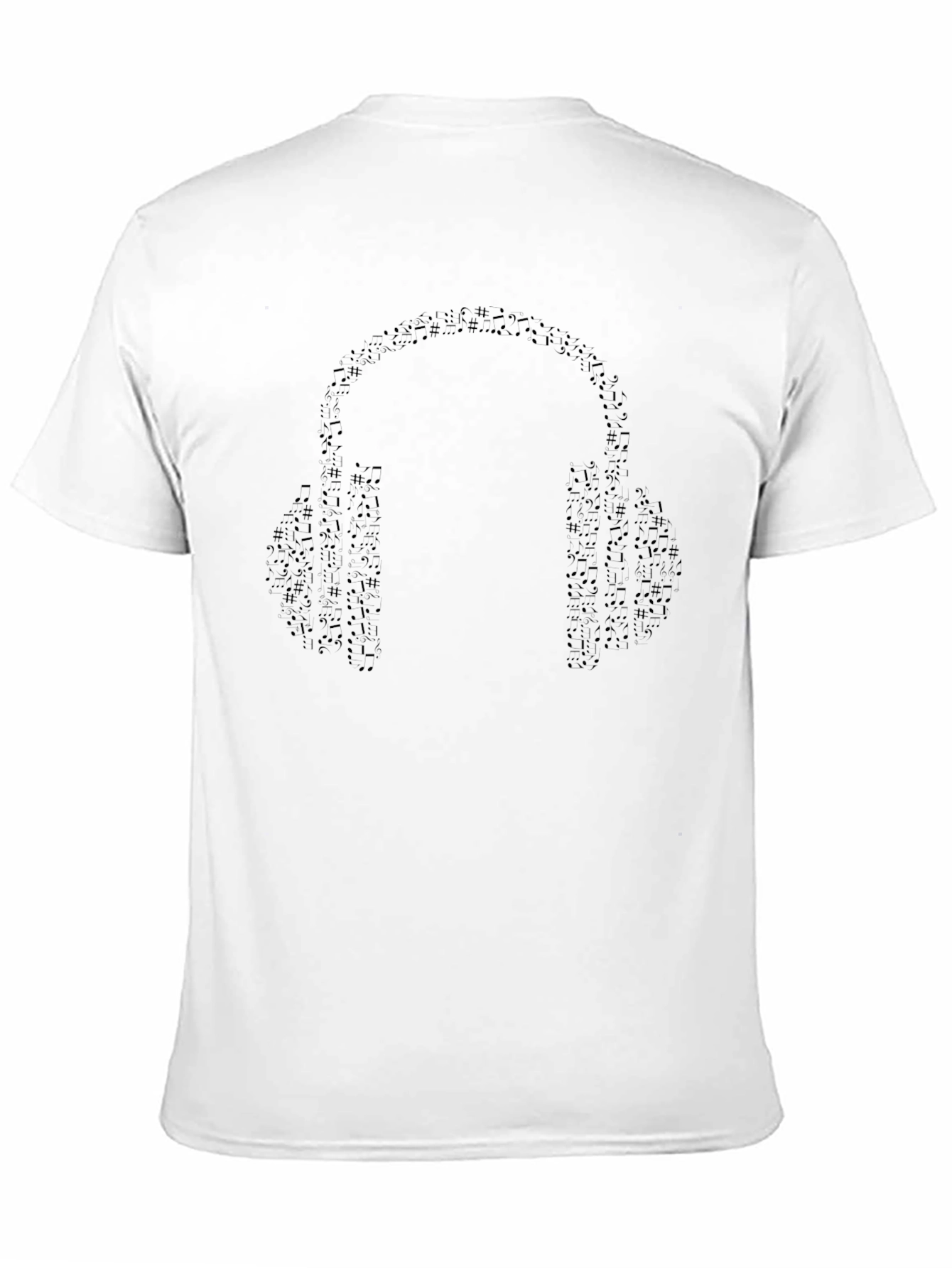 Musical Headphones Graphic Black T-Shirt