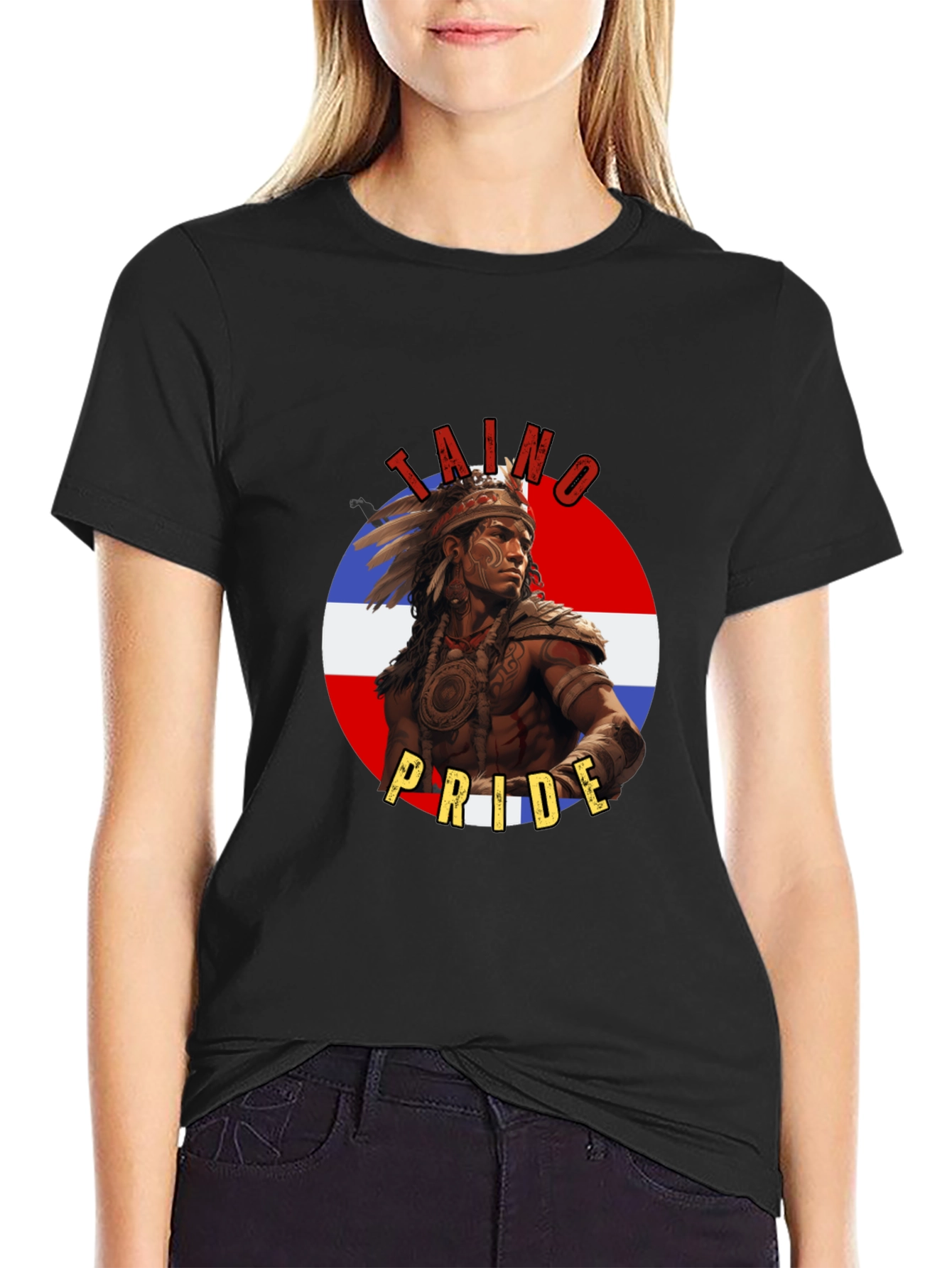 Taino Pride T-Shirt - Dominican Republic Flag
