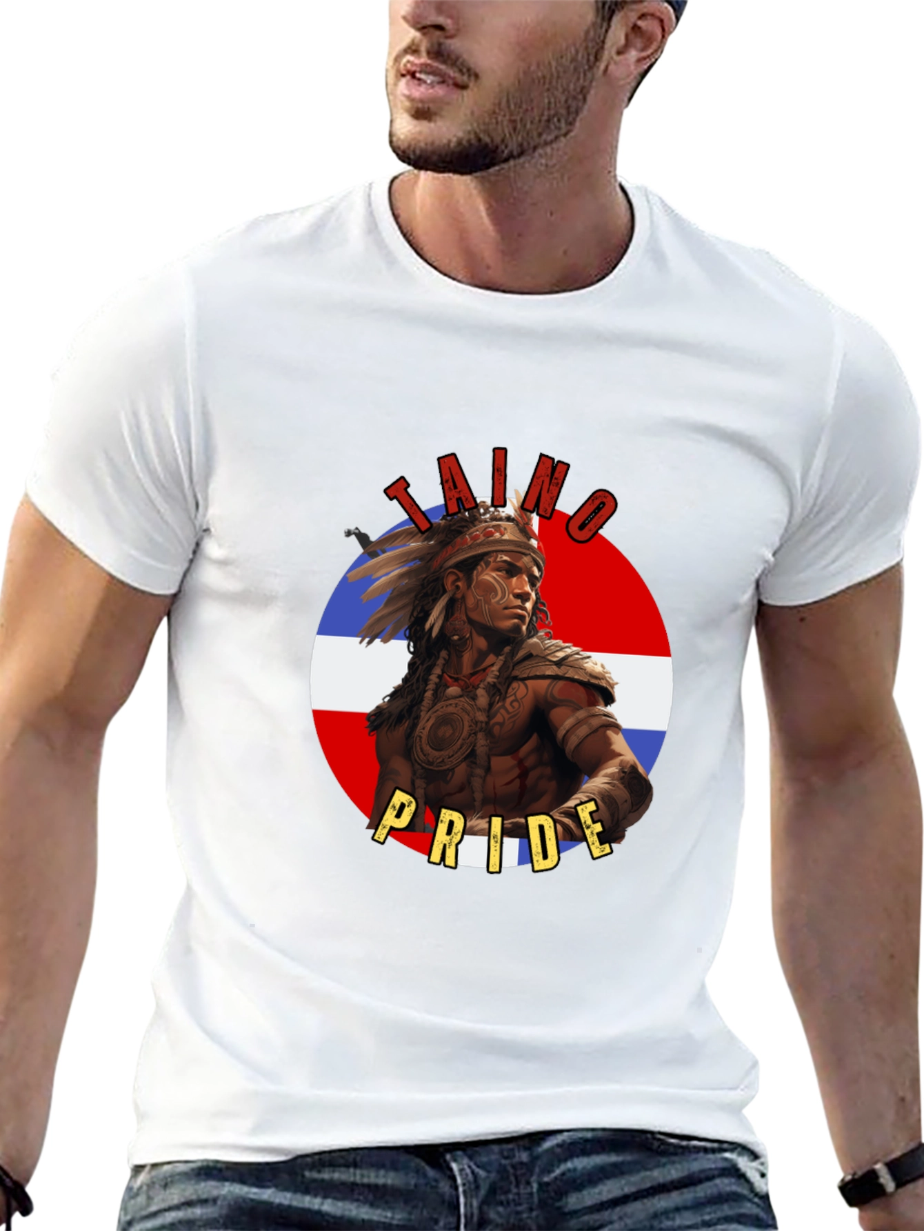 Taino Pride T-Shirt - Dominican Republic Flag