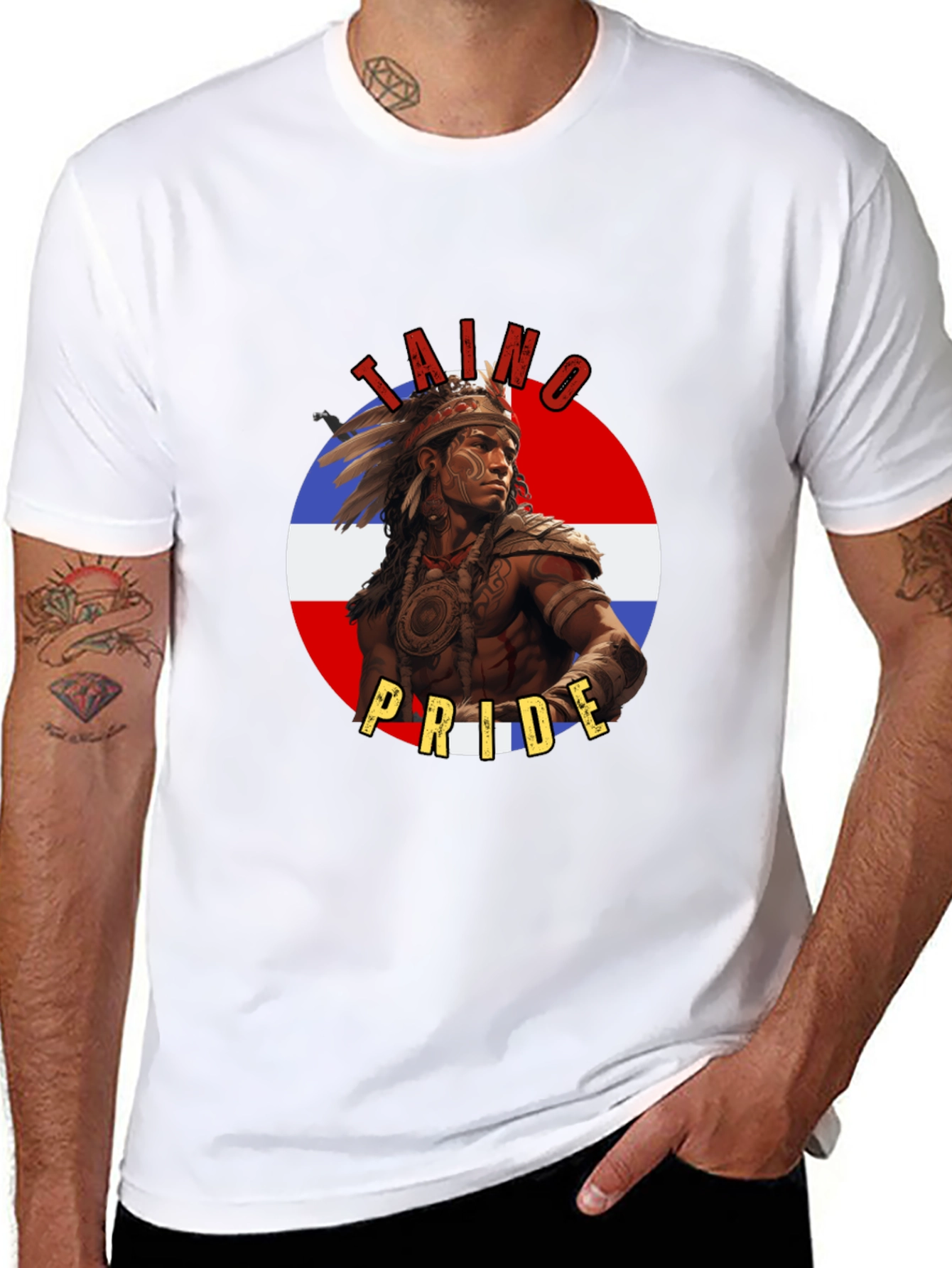 Taino Pride T-Shirt - Dominican Republic Flag