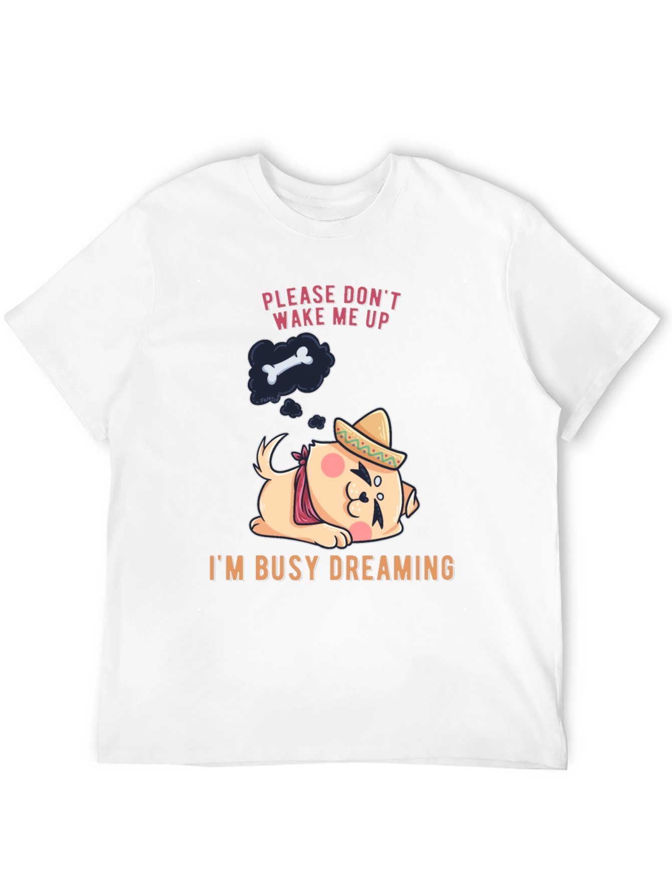 Dreaming Dog T-Shirt - Mens Black Cotton Tee