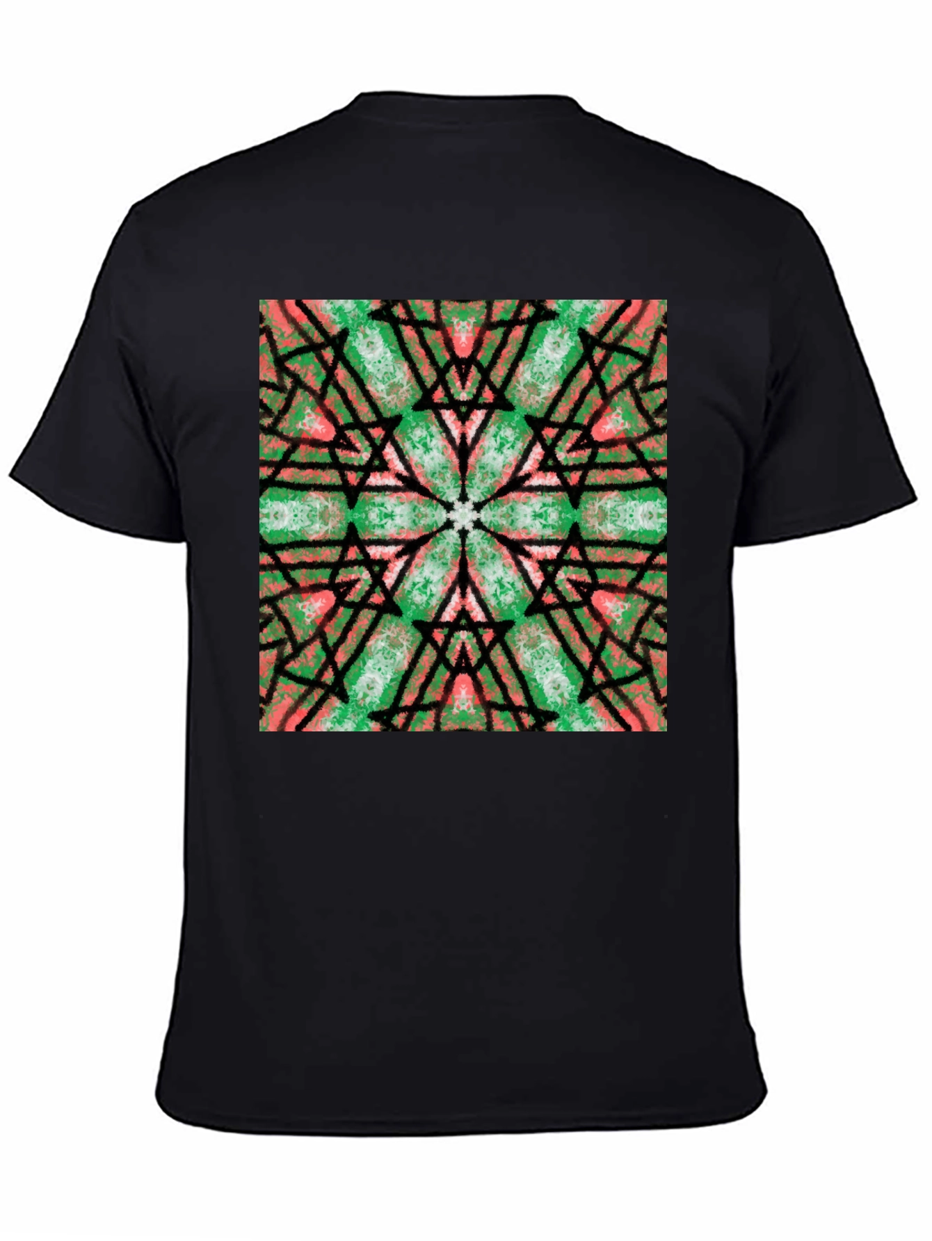 Kaleidoscope Graphic Print Black T-Shirt