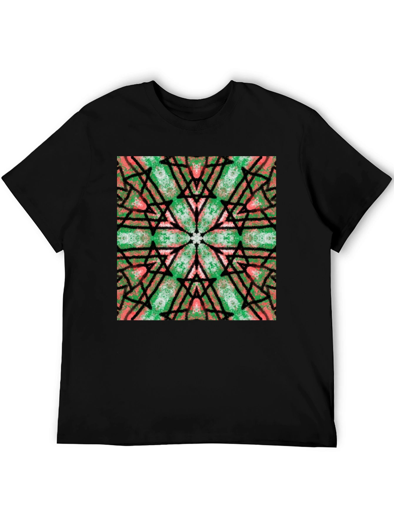 Kaleidoscope Graphic Print Black T-Shirt