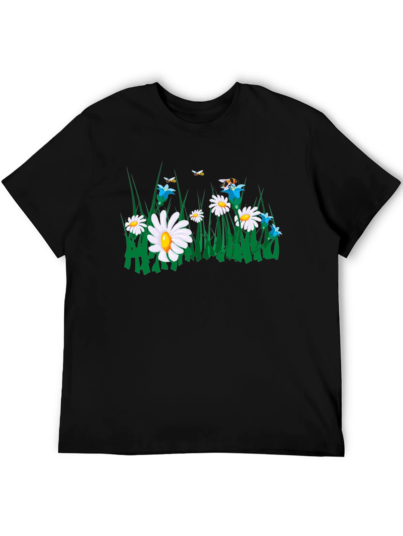 Daisy & Bee Graphic Tee - Black Cotton Blend