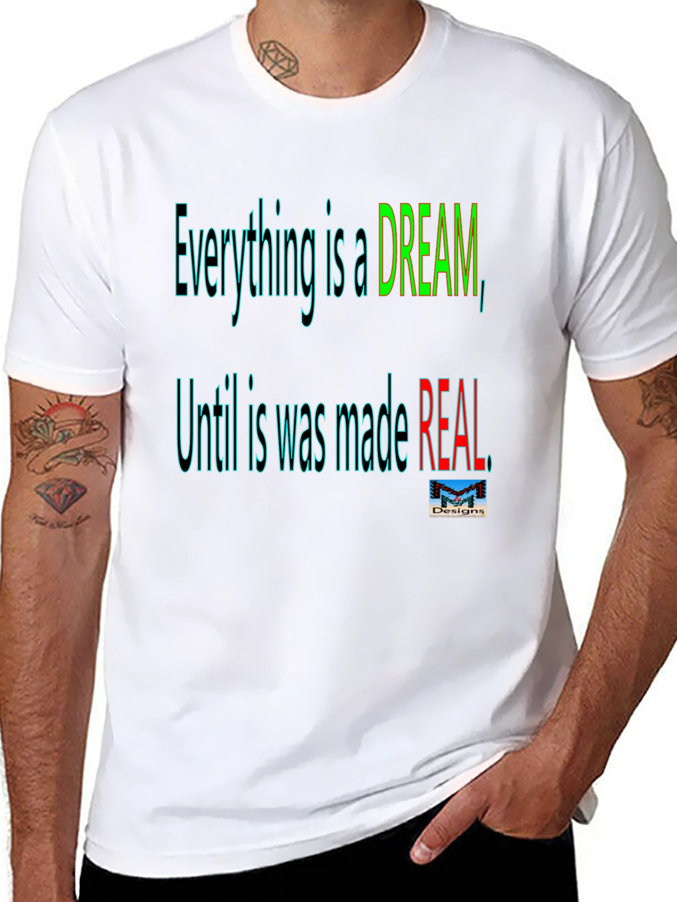 Motivational Dream Made Real Black T-Shirt